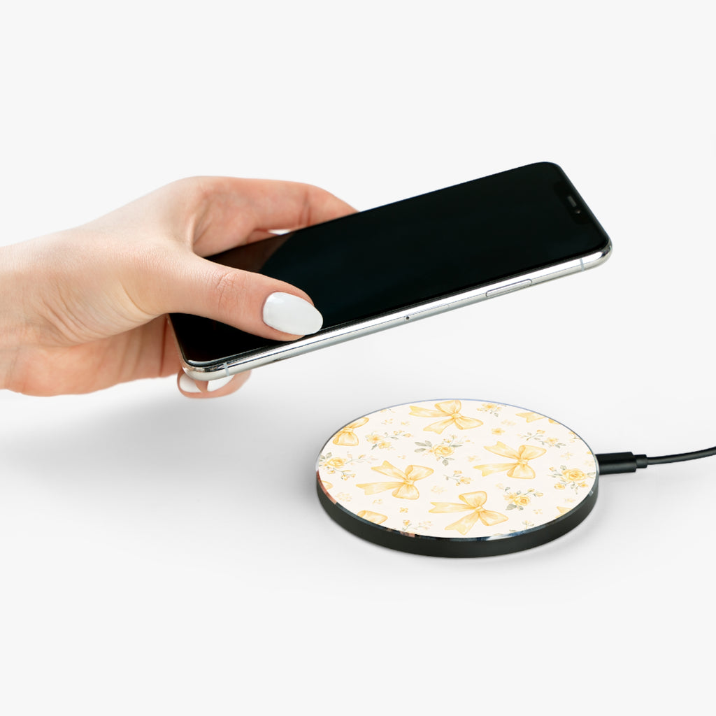 Yellow Bow Floral Wireless Charger