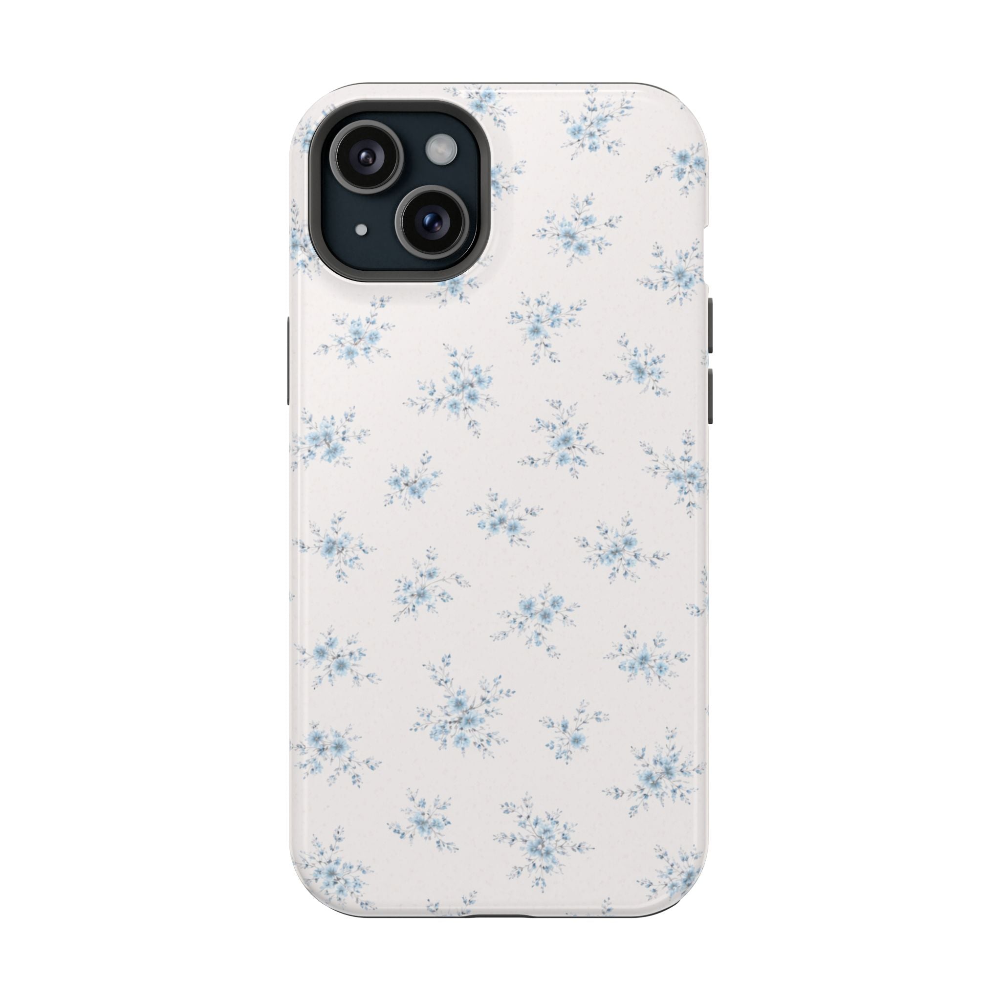 Blue Floral Pattern iPhone Case | Magnetic Impact-Resistant Case