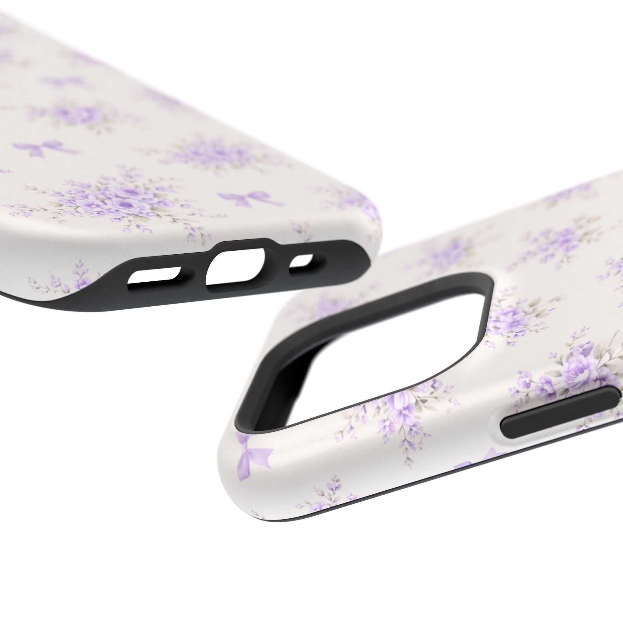 Lavender Bouquet Pattern iPhone Case | Magnetic Impact-Resistant Case