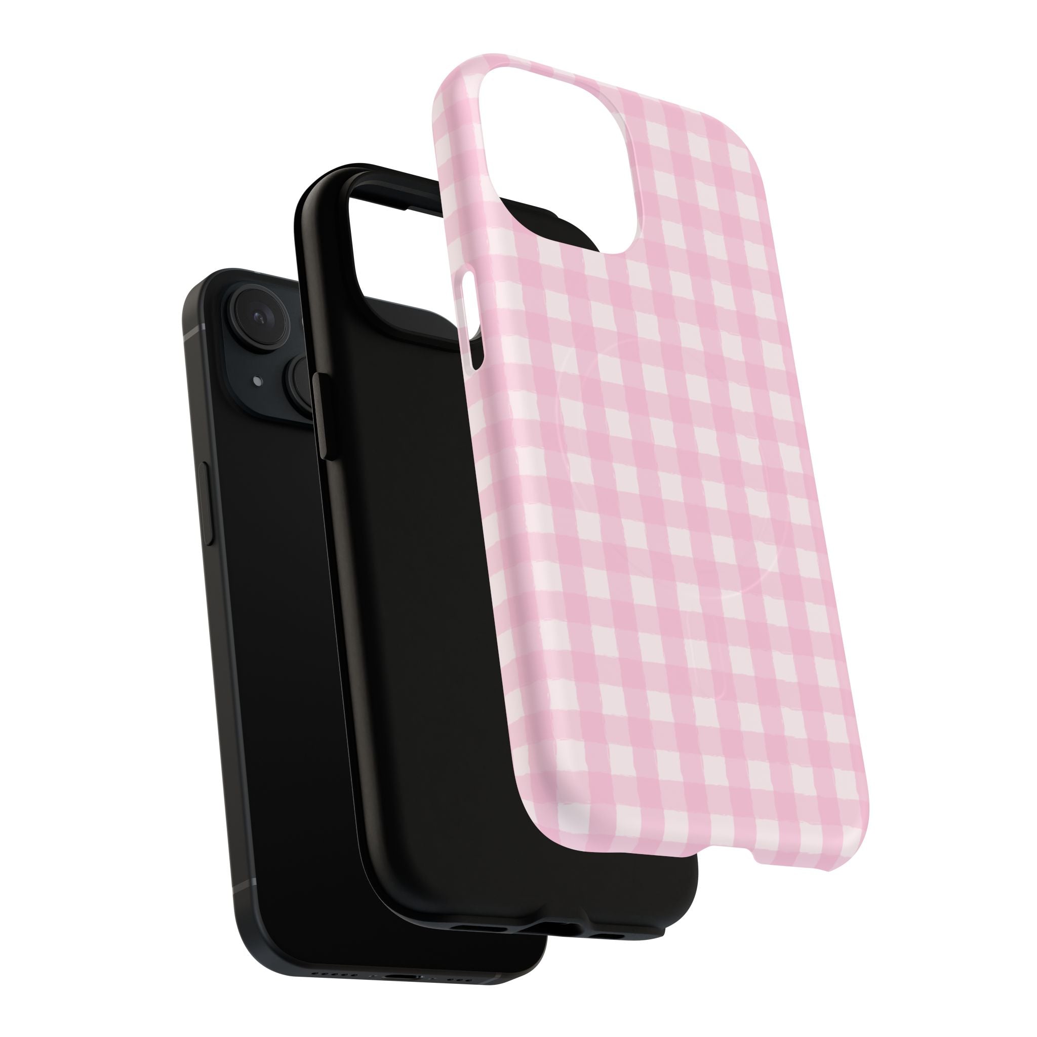Pink Gingham iPhone Case – MagSafe Compatible