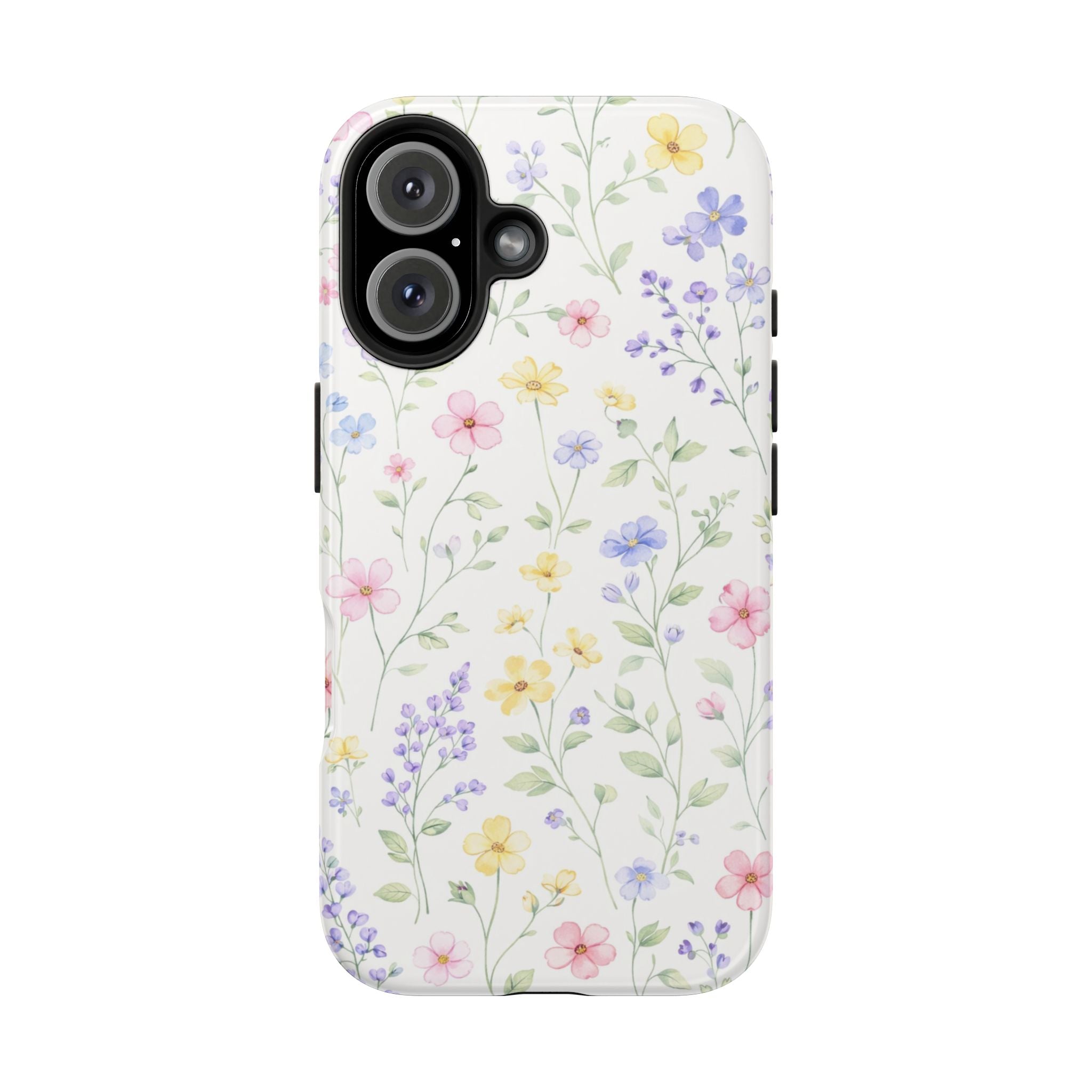 Watercolor Wildflowers Tough iPhone Case | Pastel Floral iPhone Case