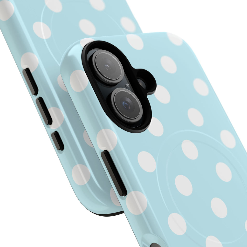 Blue Polka Dot iPhone Case – MagSafe Compatible
