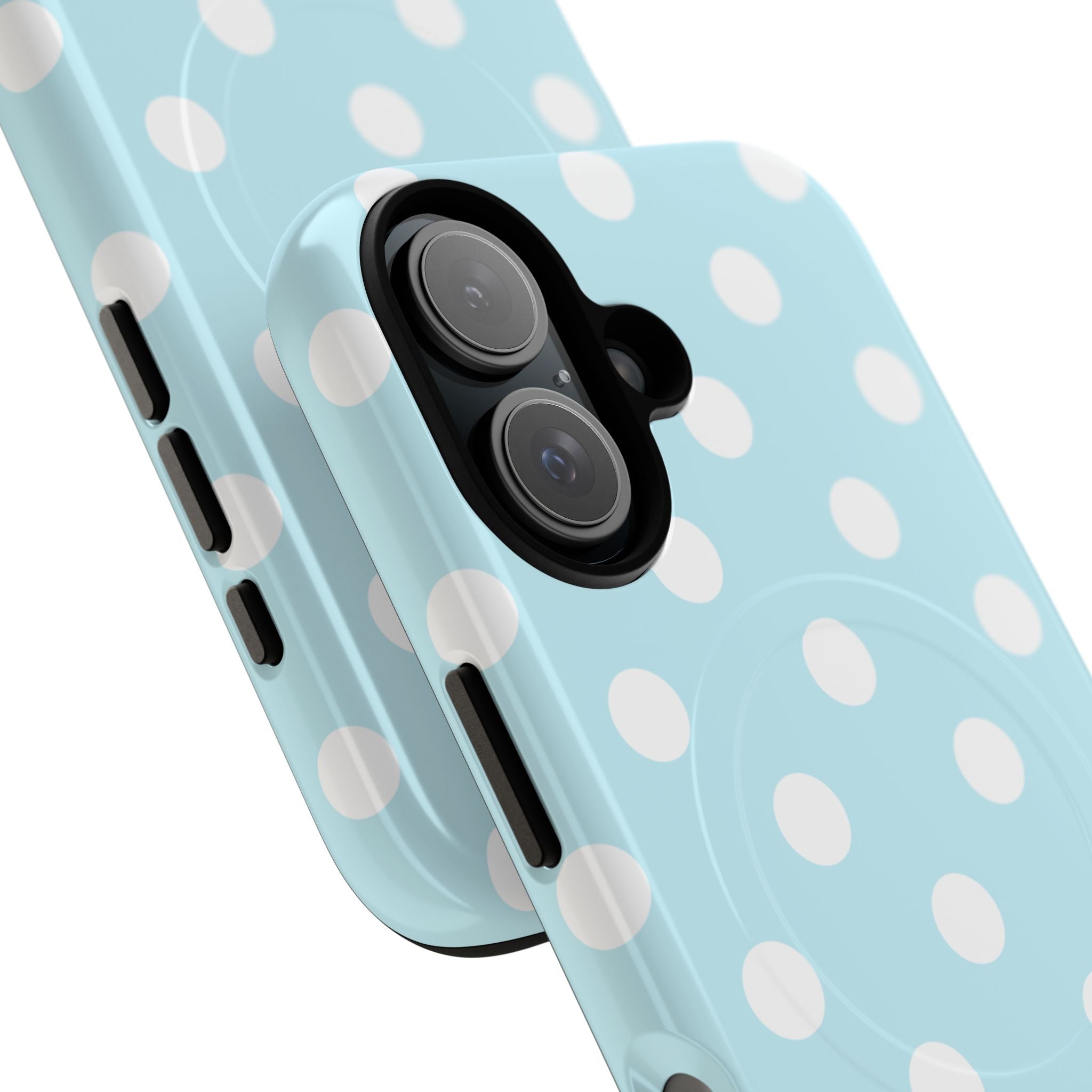 Blue Polka Dot iPhone Case – MagSafe Compatible