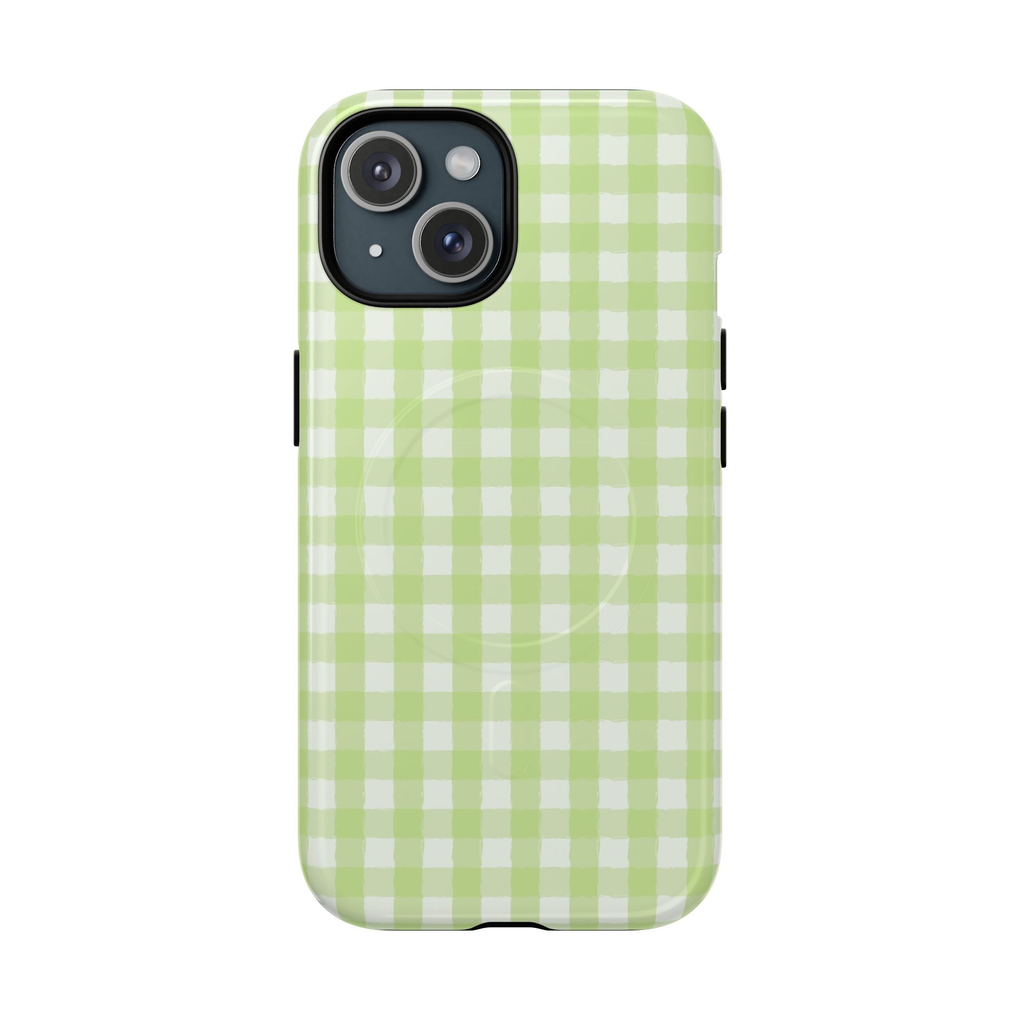 Green Gingham iPhone Case – MagSafe Compatible