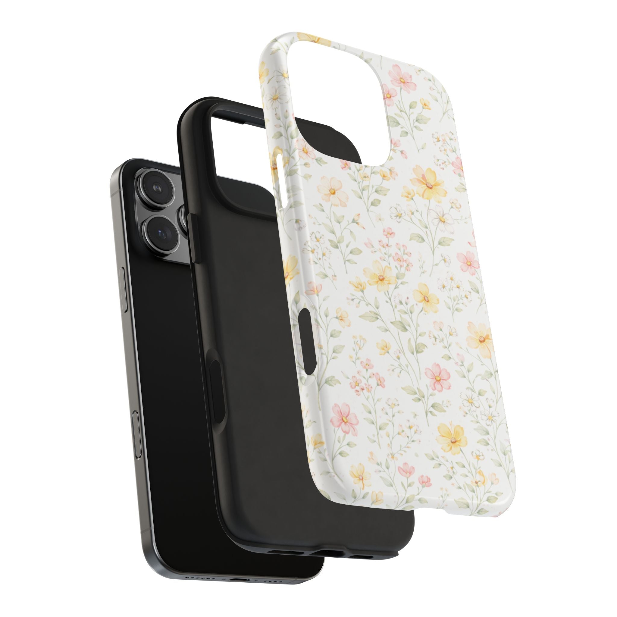 Delicate Pastel Wildflowers Tough Phone Case, Floral Botanical Pattern
