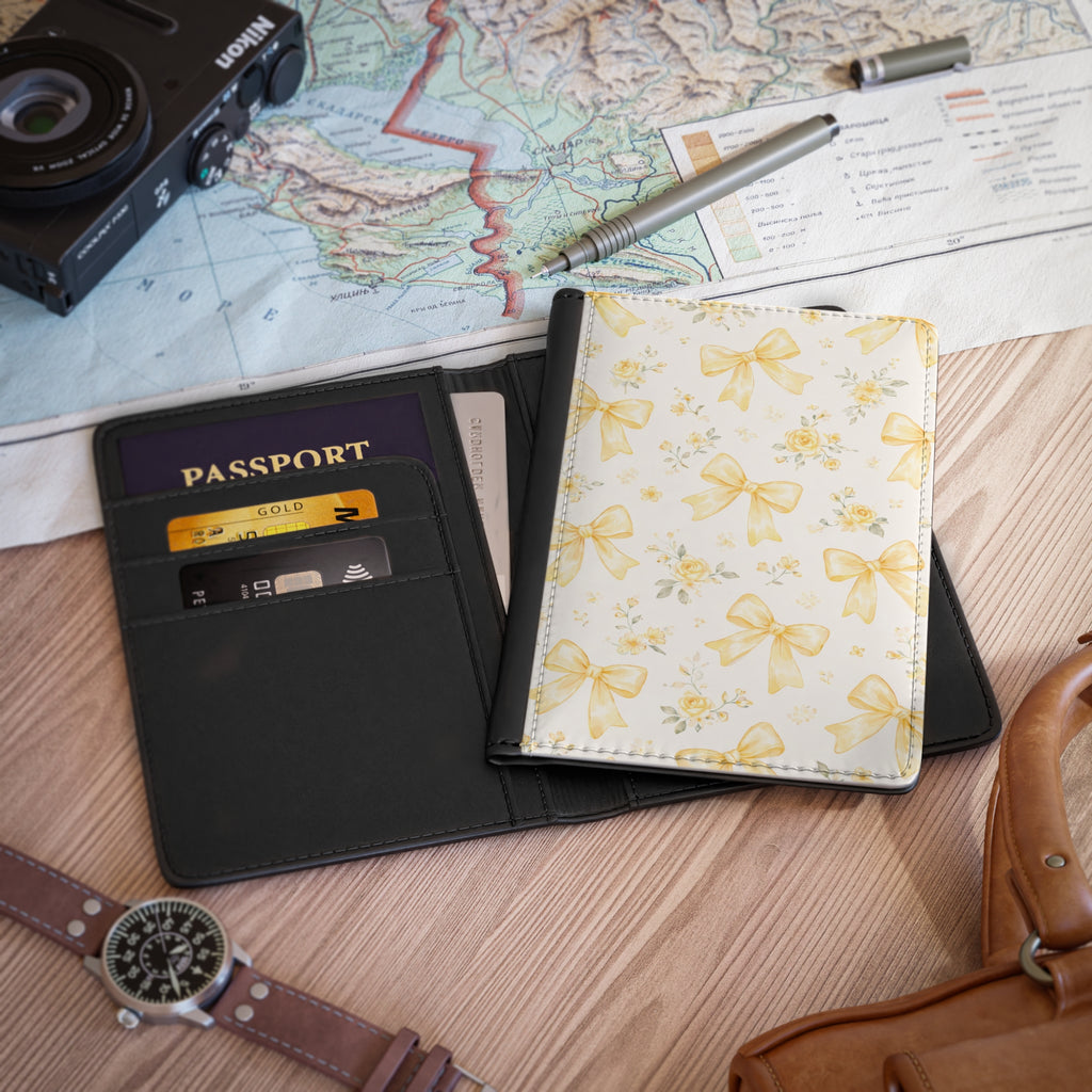 Yellow Bow Floral Passport Cover
