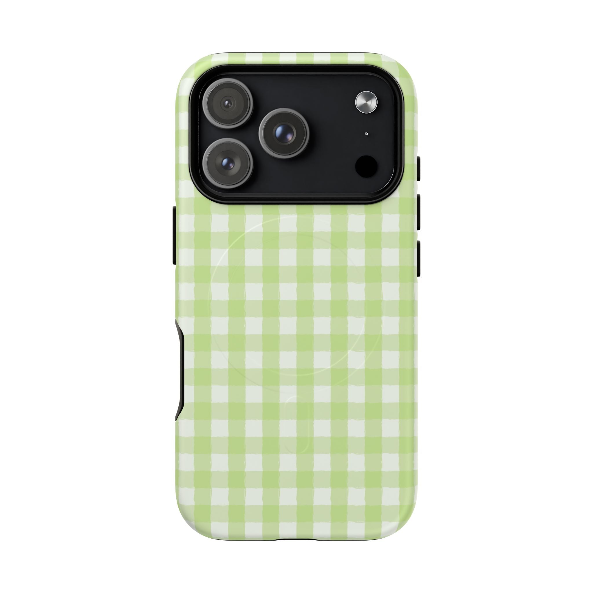Green Gingham iPhone Case – MagSafe Compatible