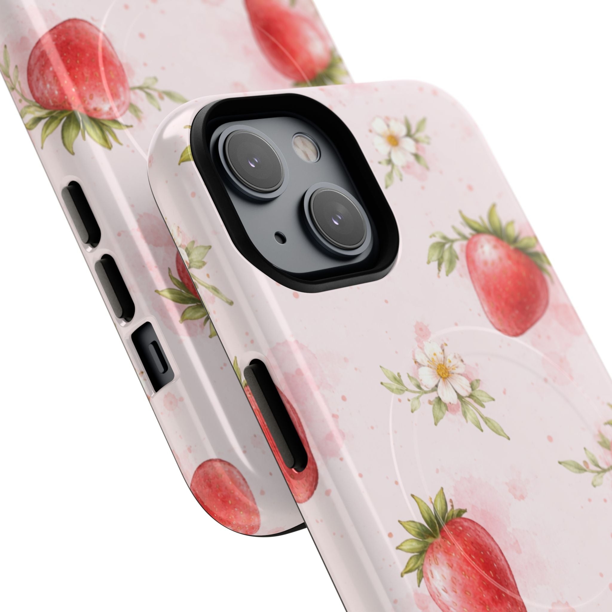 Strawberry Blossom iPhone Case – MagSafe Compatible