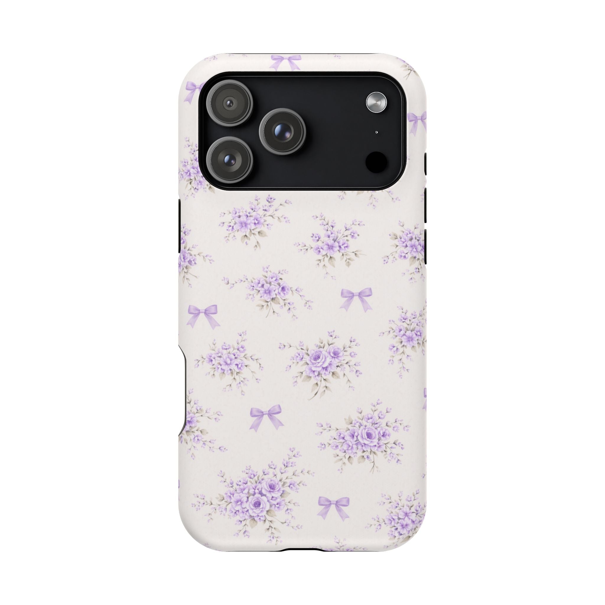 Lavender Bouquet Pattern iPhone Case | Magnetic Impact-Resistant Case