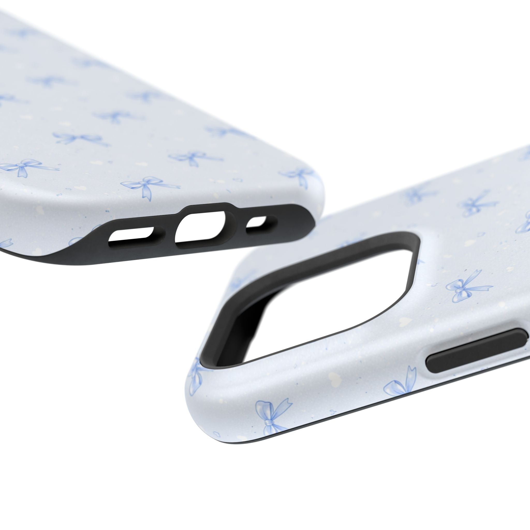 Blue Bow Pattern iPhone Case | Magnetic Impact-Resistant Case