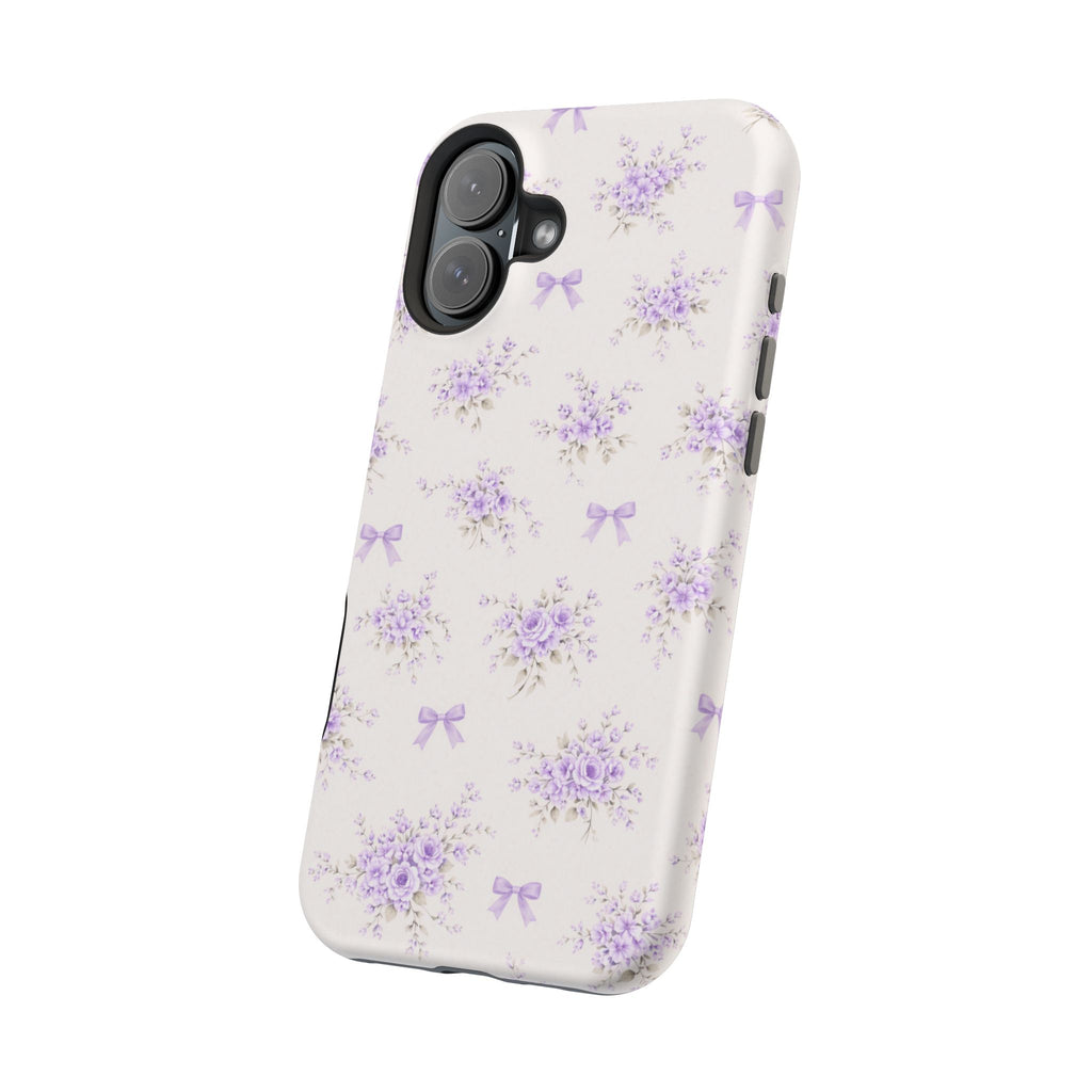 Lavender Bouquet Pattern iPhone Case | Magnetic Impact-Resistant Case