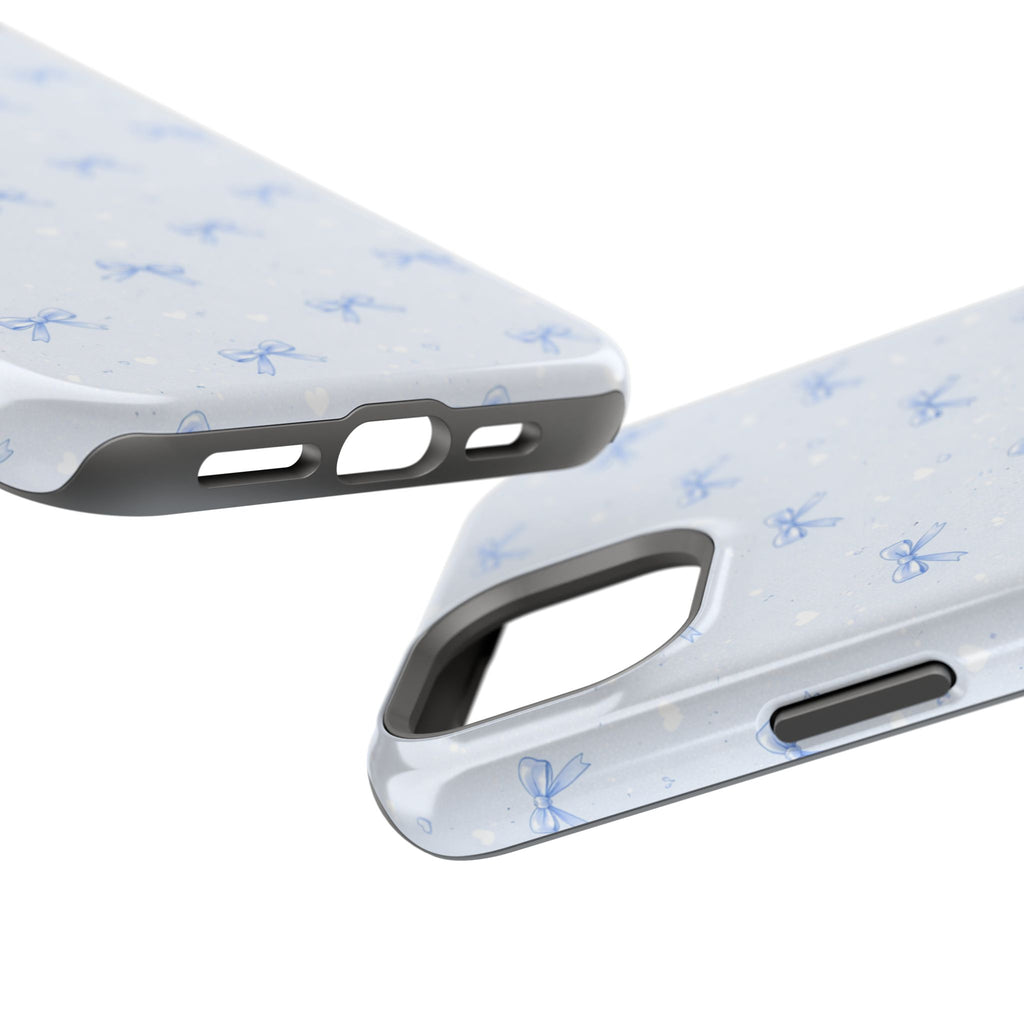 Blue Bow Pattern iPhone Case | Magnetic Impact-Resistant Case