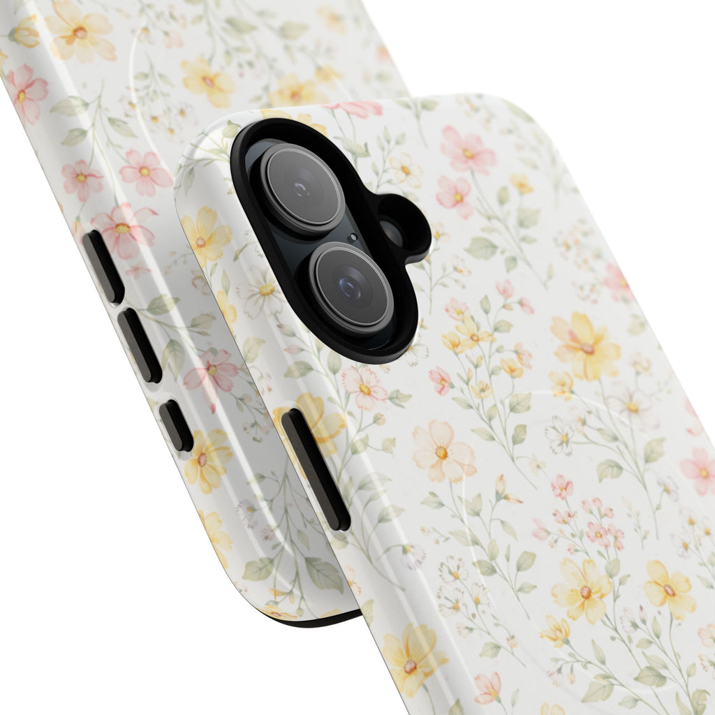 Floral Meadow Tough Magnetic Phone Case | Pastel Wildflower iPhone Cover