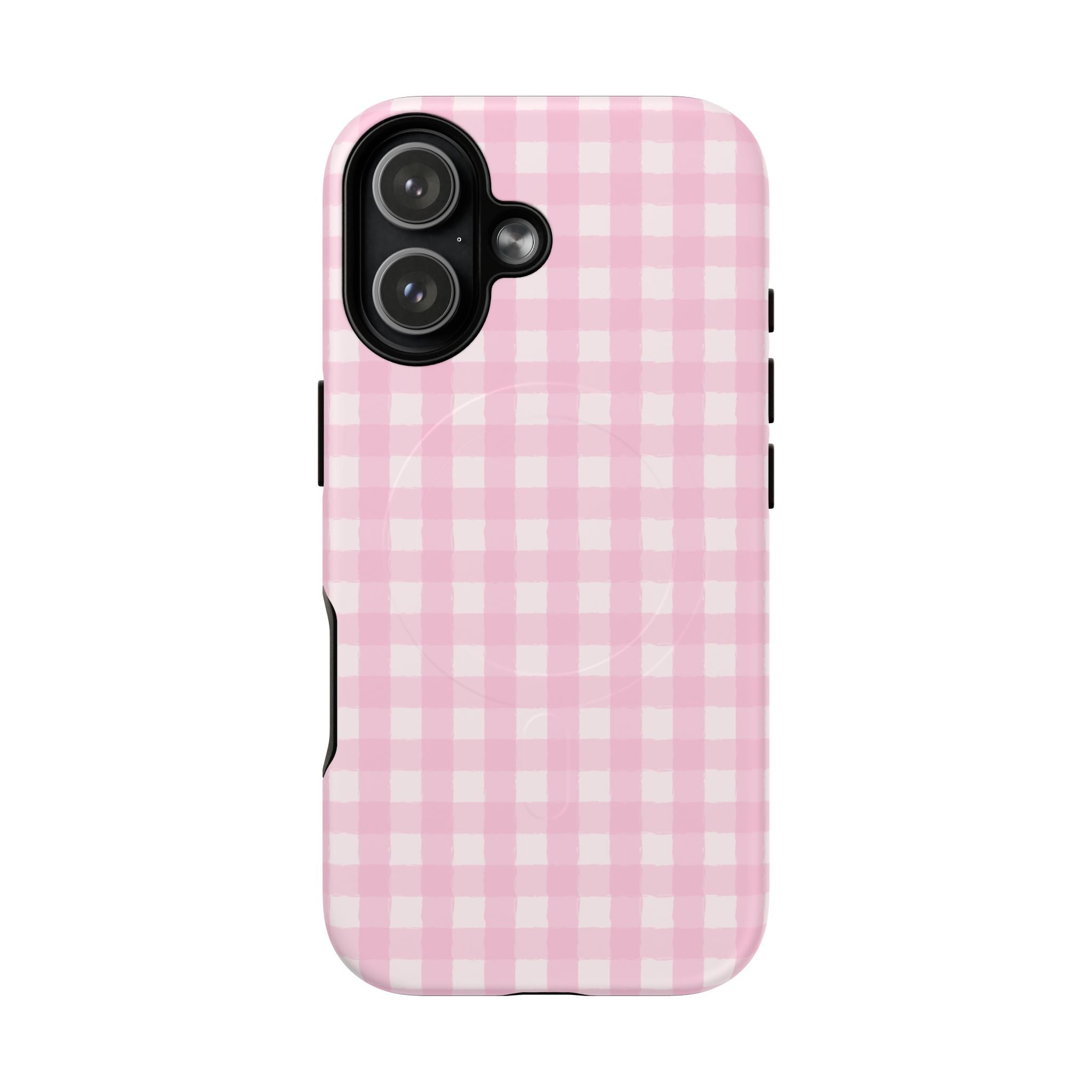 Pink Gingham iPhone Case – MagSafe Compatible