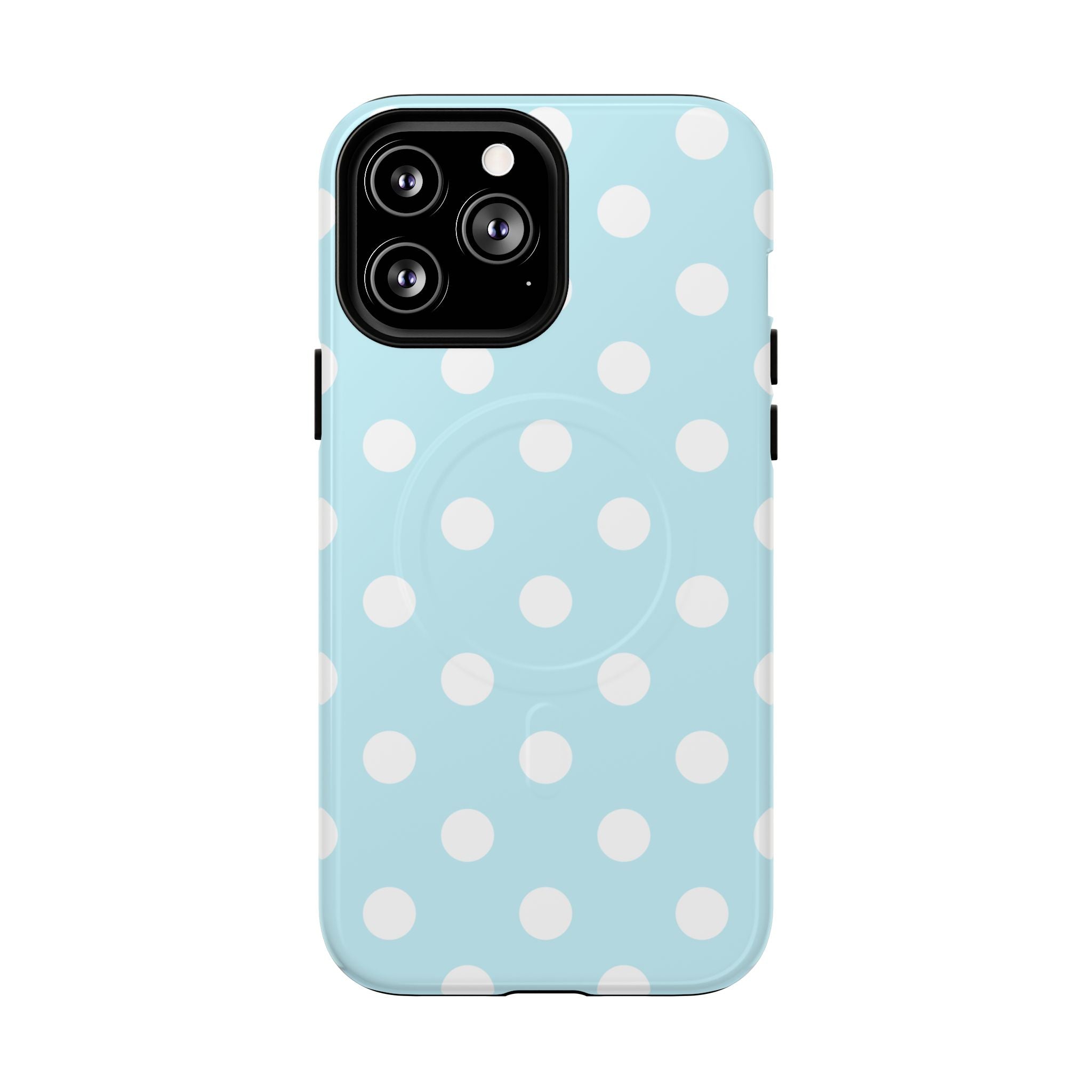 Blue Polka Dot iPhone Case – MagSafe Compatible
