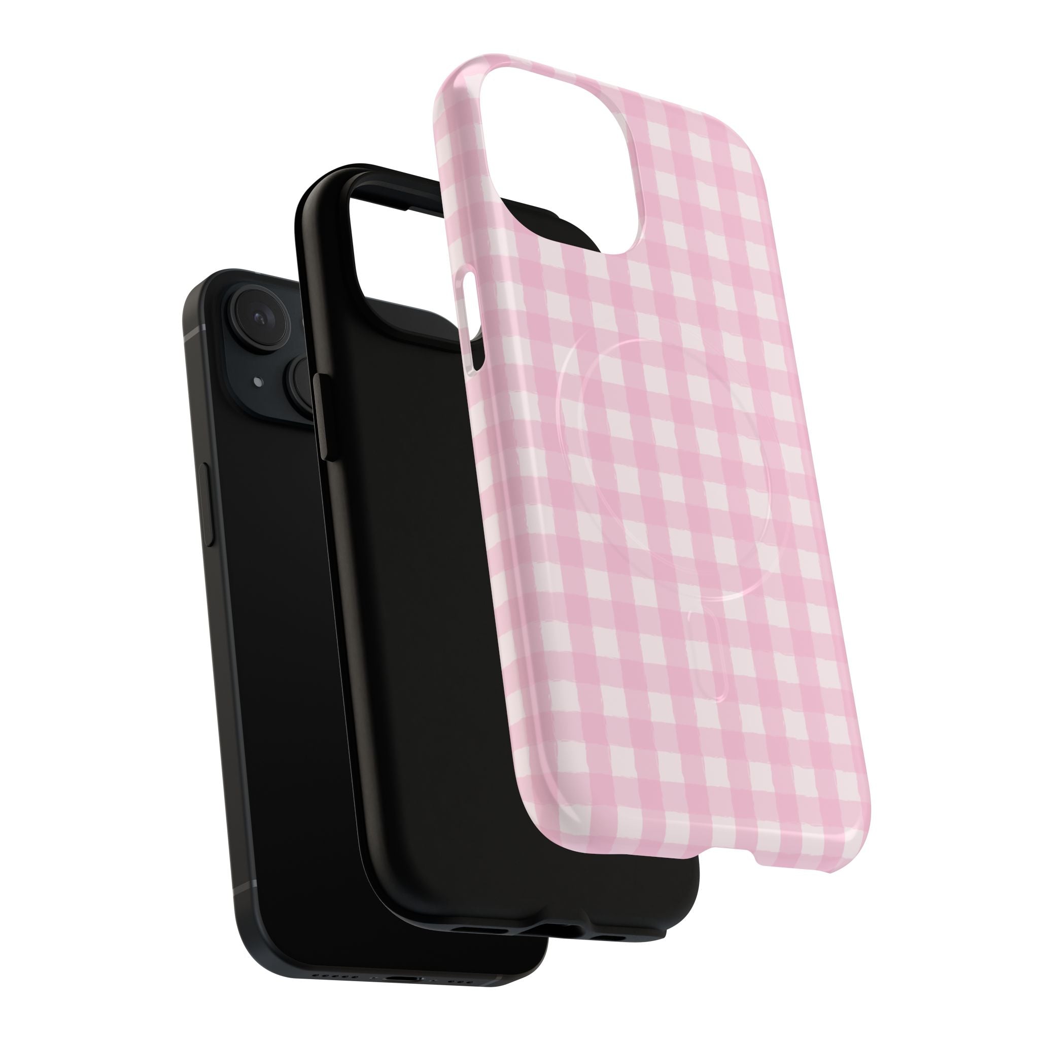 Pink Gingham iPhone Case – MagSafe Compatible