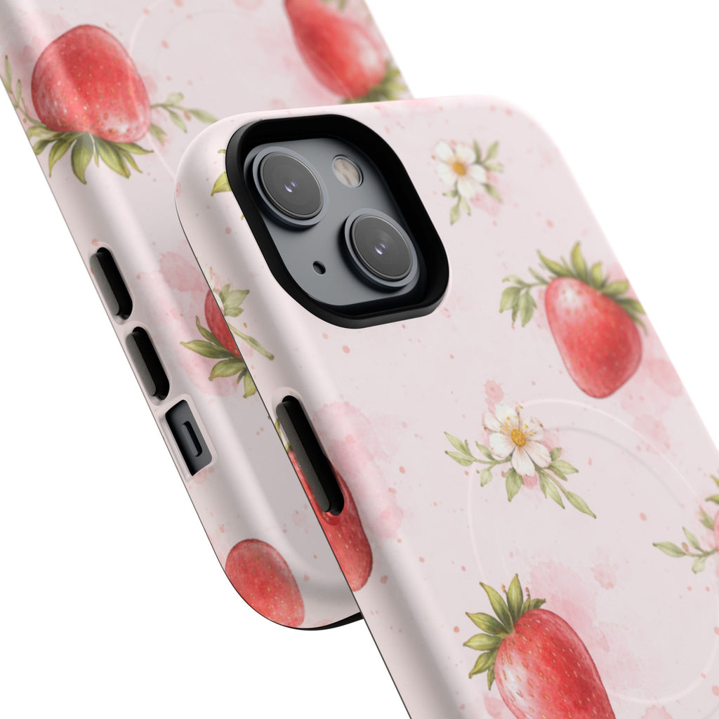Strawberry Blossom iPhone Case – MagSafe Compatible