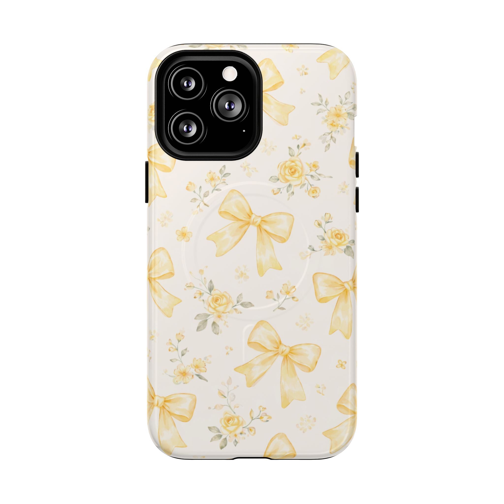 Yellow Rose Bow iPhone Case – MagSafe Compatible