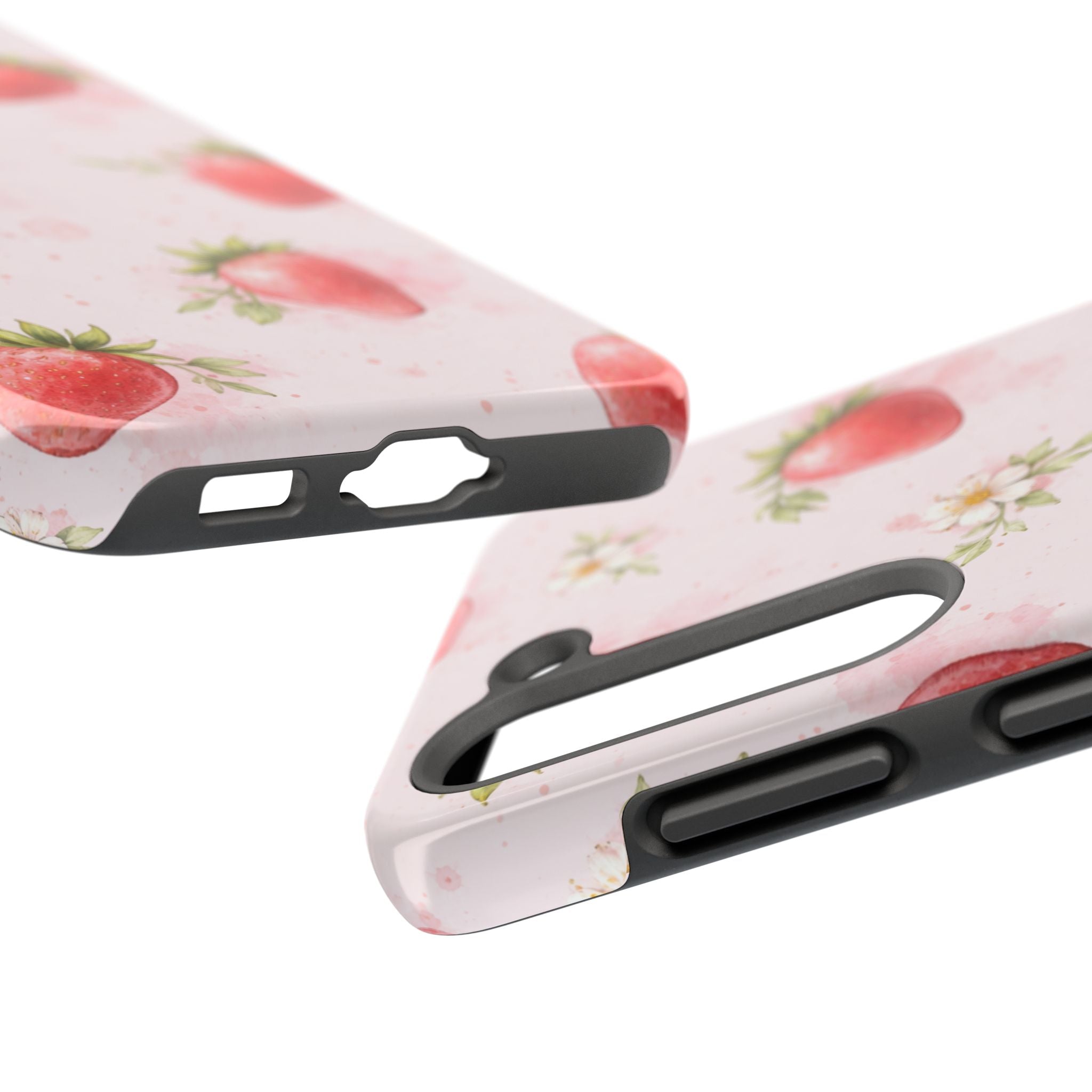 Watercolor Strawberry Tough Phone Case, Sweet Fruit Design