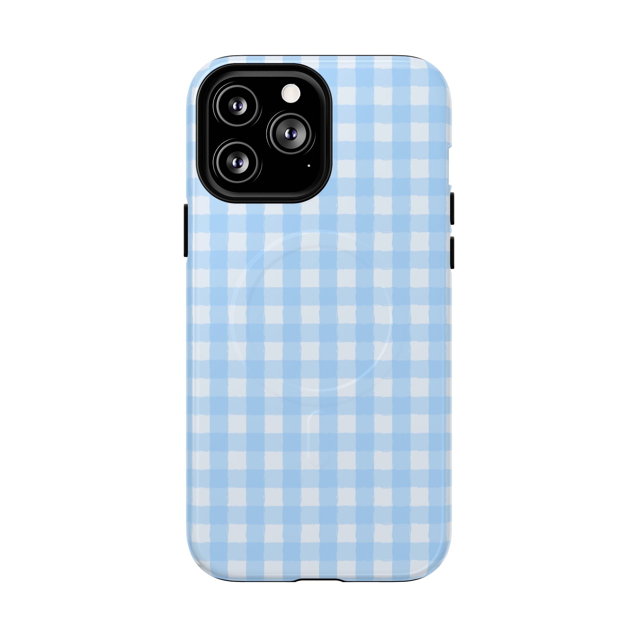 Blue Gingham iPhone Case – MagSafe Compatible