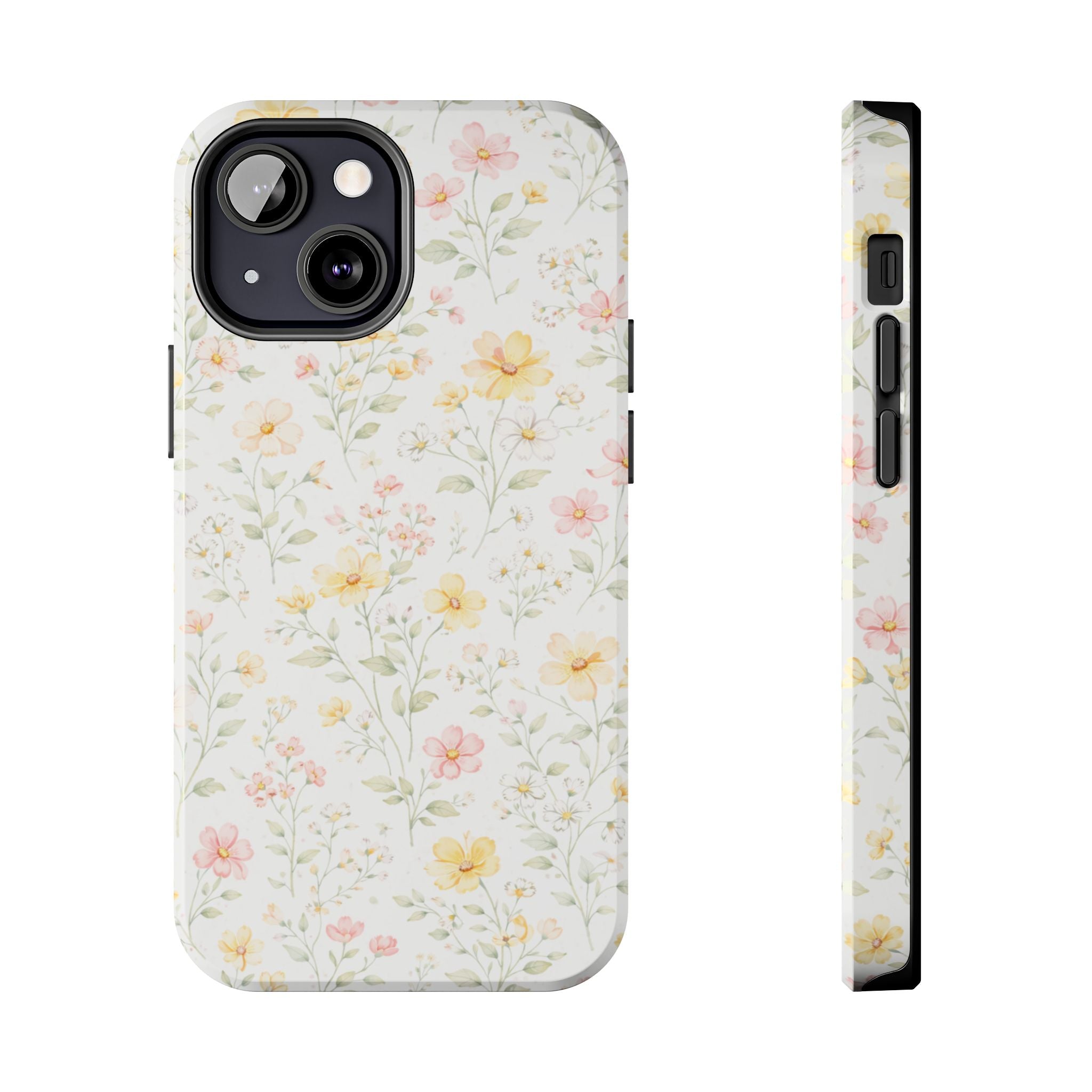 Delicate Pastel Wildflowers Tough Phone Case, Floral Botanical Pattern