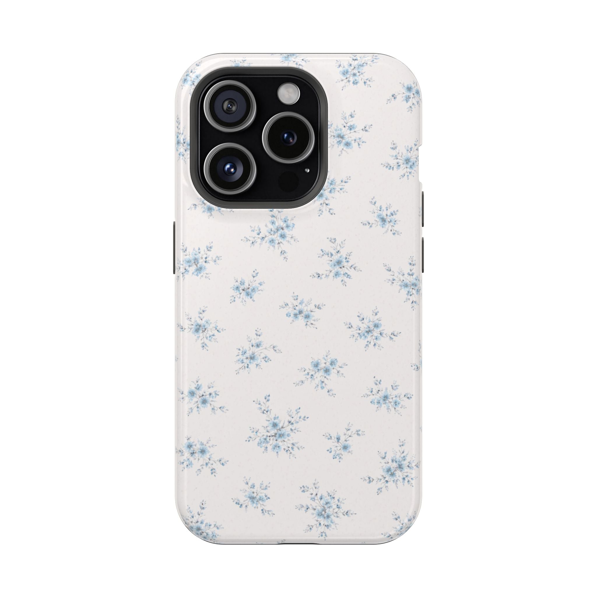 Blue Floral Pattern iPhone Case | Magnetic Impact-Resistant Case