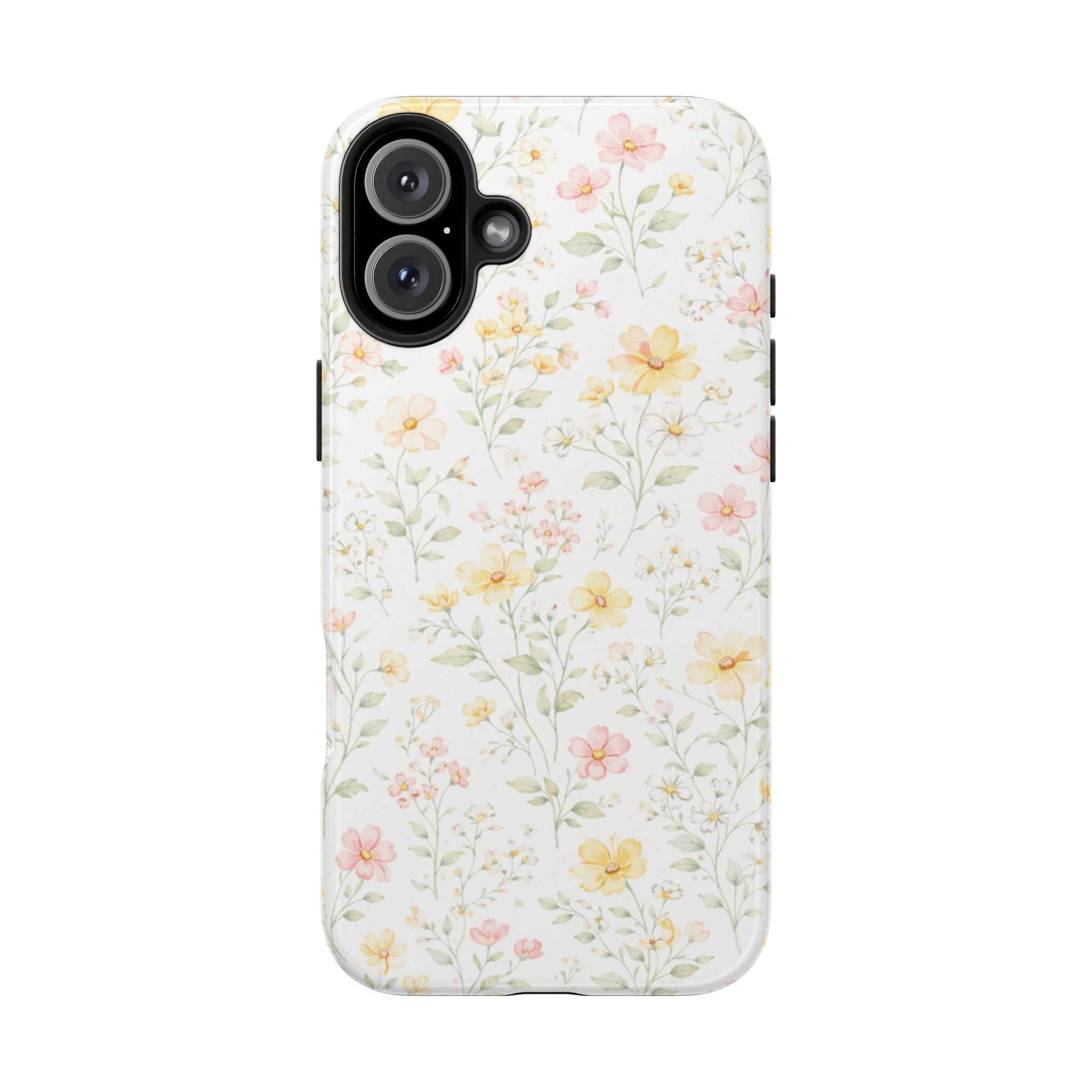 Delicate Pastel Wildflowers Tough Phone Case, Floral Botanical Pattern
