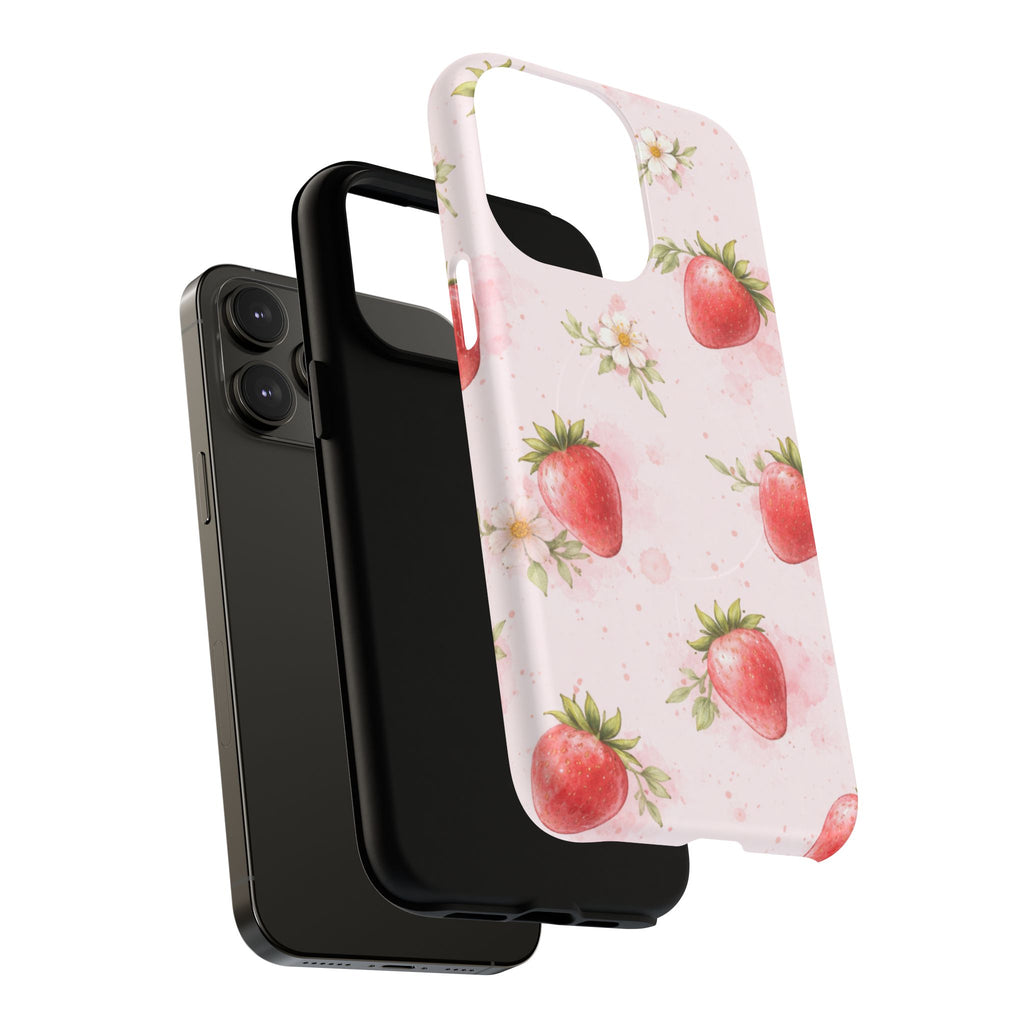 Strawberry Blossom iPhone Case – MagSafe Compatible