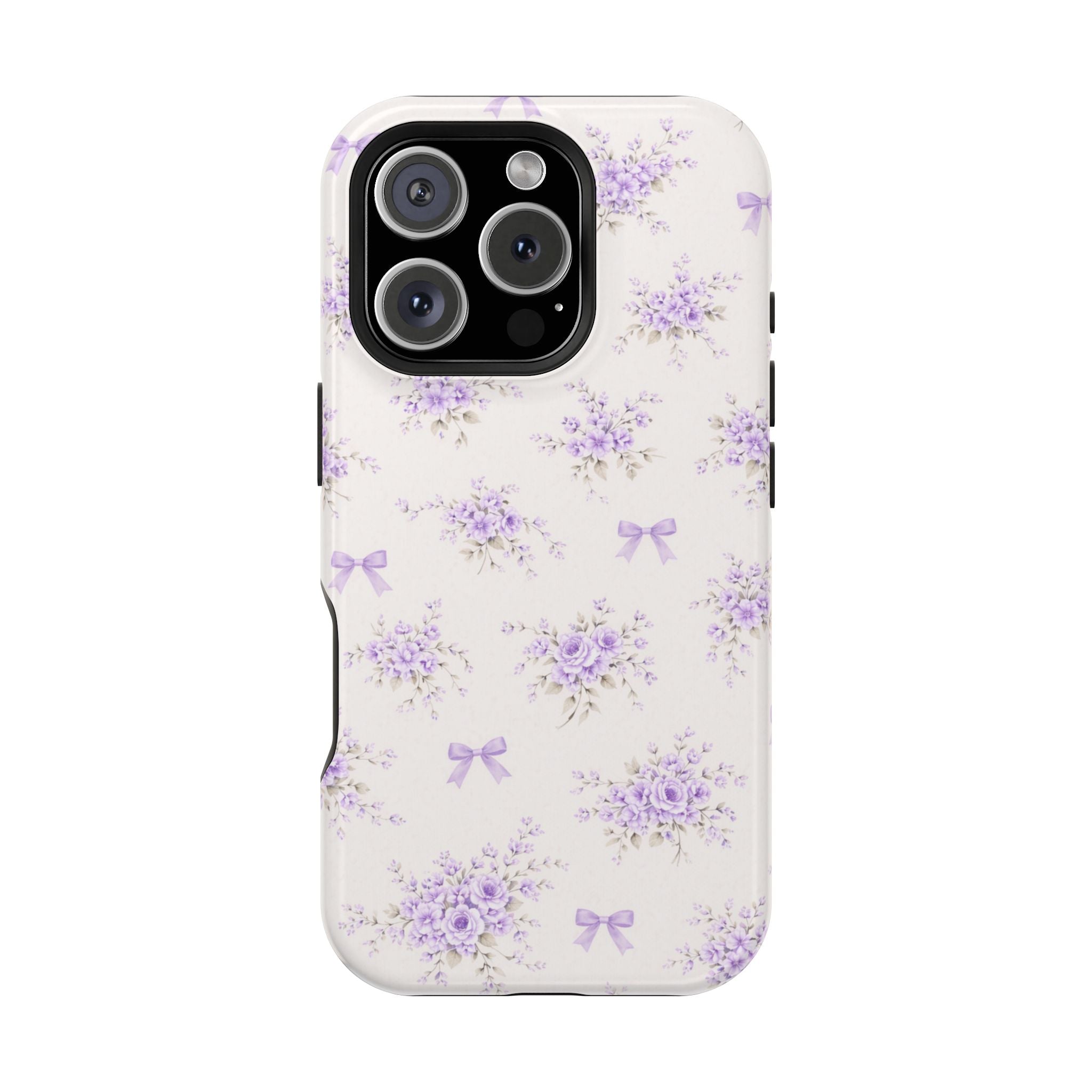 Lavender Bouquet Pattern iPhone Case | Magnetic Impact-Resistant Case
