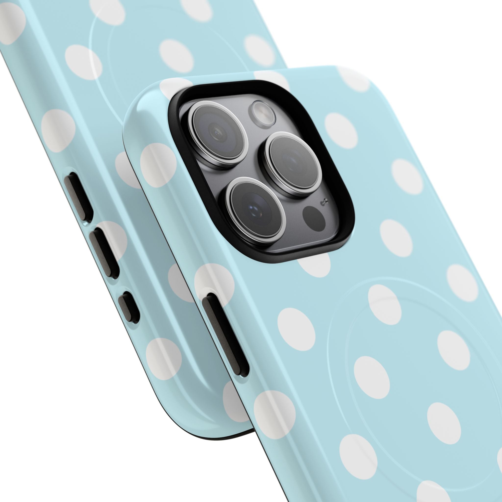 Blue Polka Dot iPhone Case – MagSafe Compatible