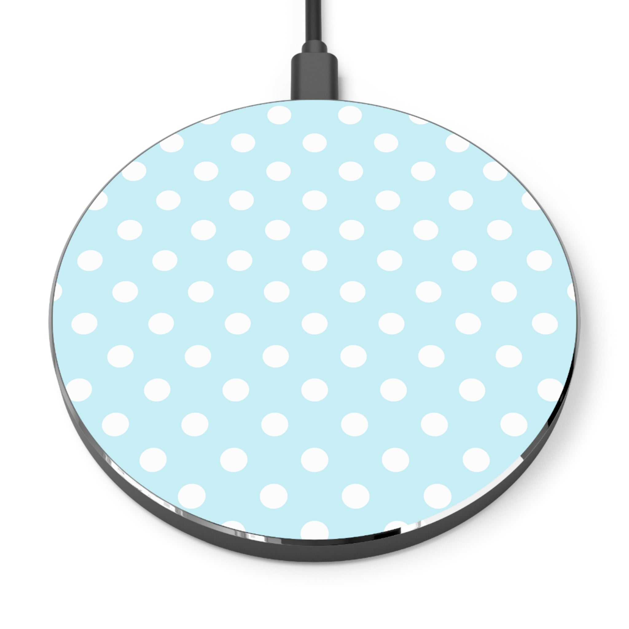 Pastel Blue Polka Dot Wireless Charger