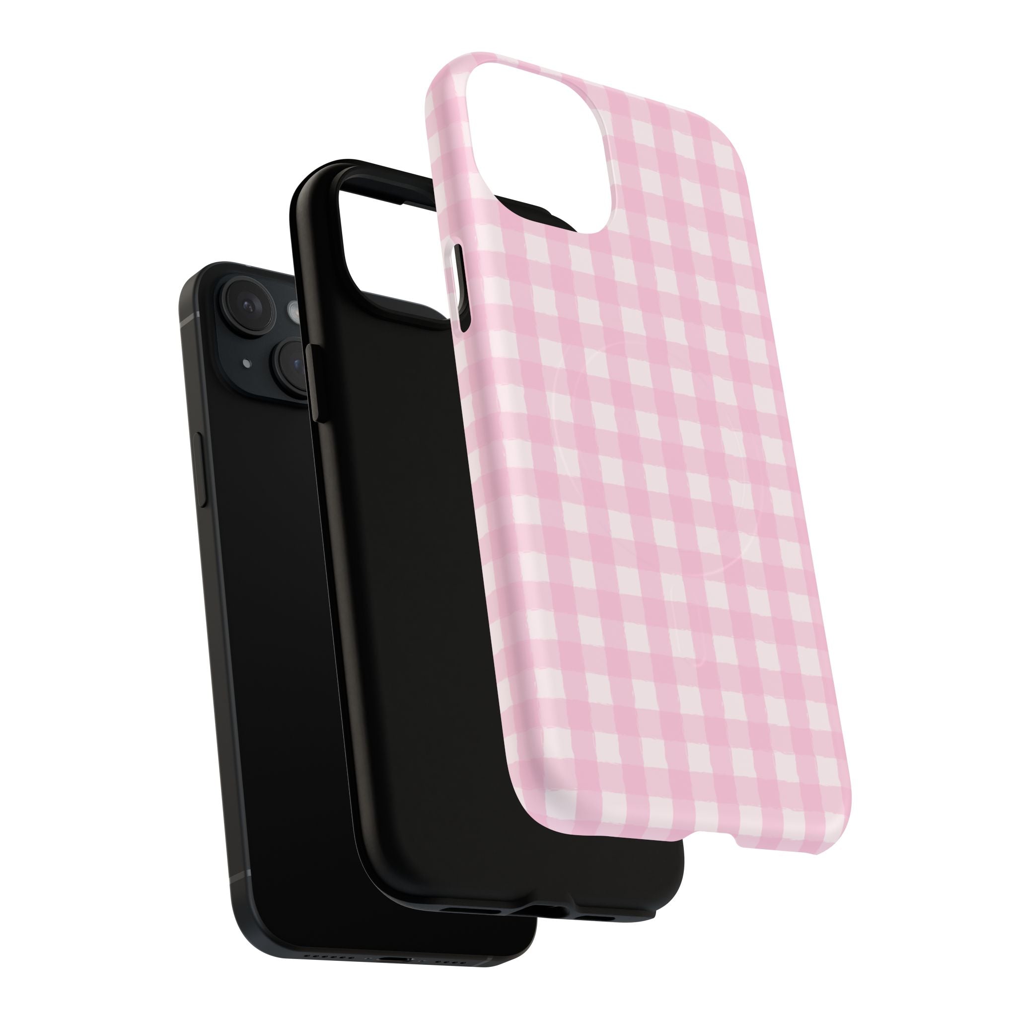 Pink Gingham iPhone Case – MagSafe Compatible