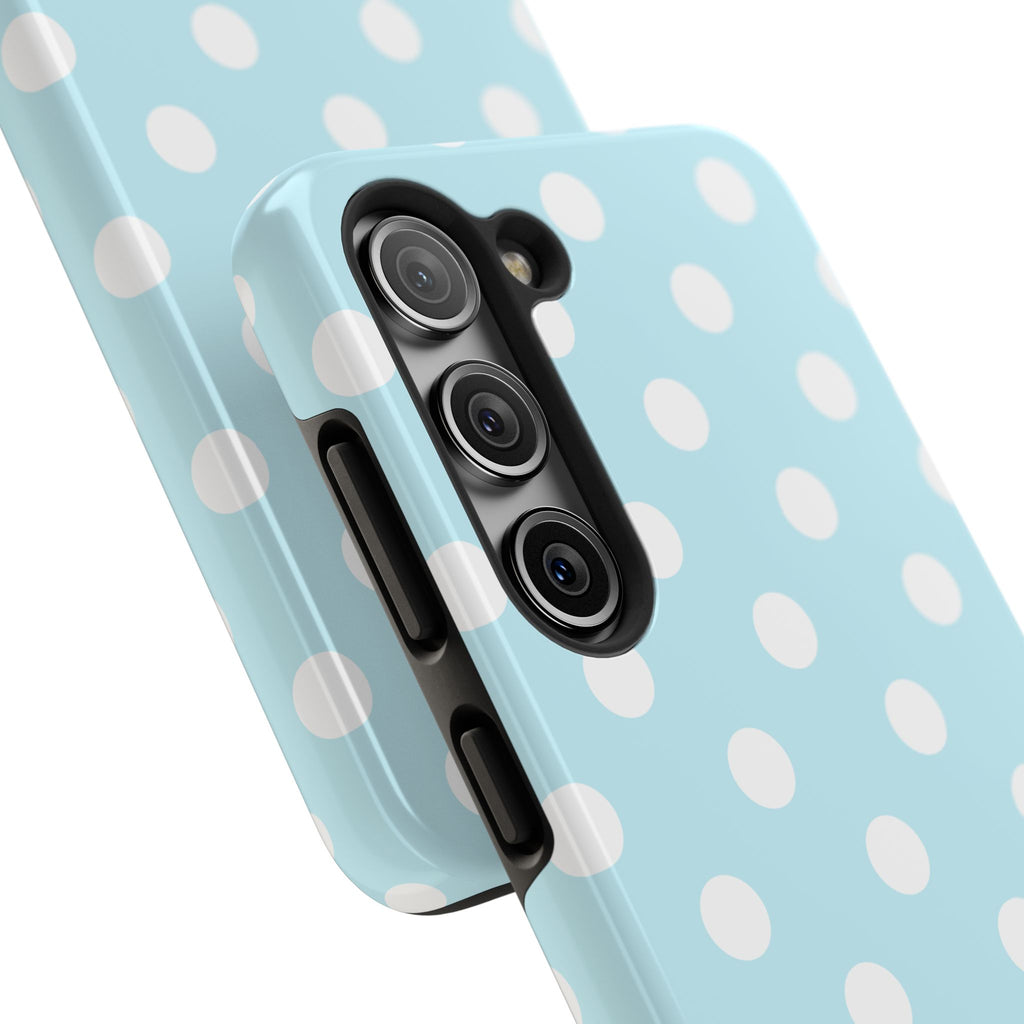 Pastel Blue Polka Dot Tough Samsung Case - Cute Protective Phone Cover