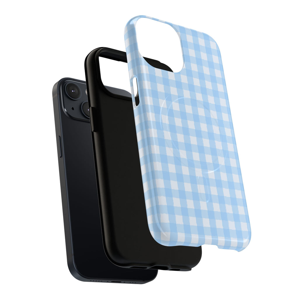 Blue Gingham iPhone Case – MagSafe Compatible