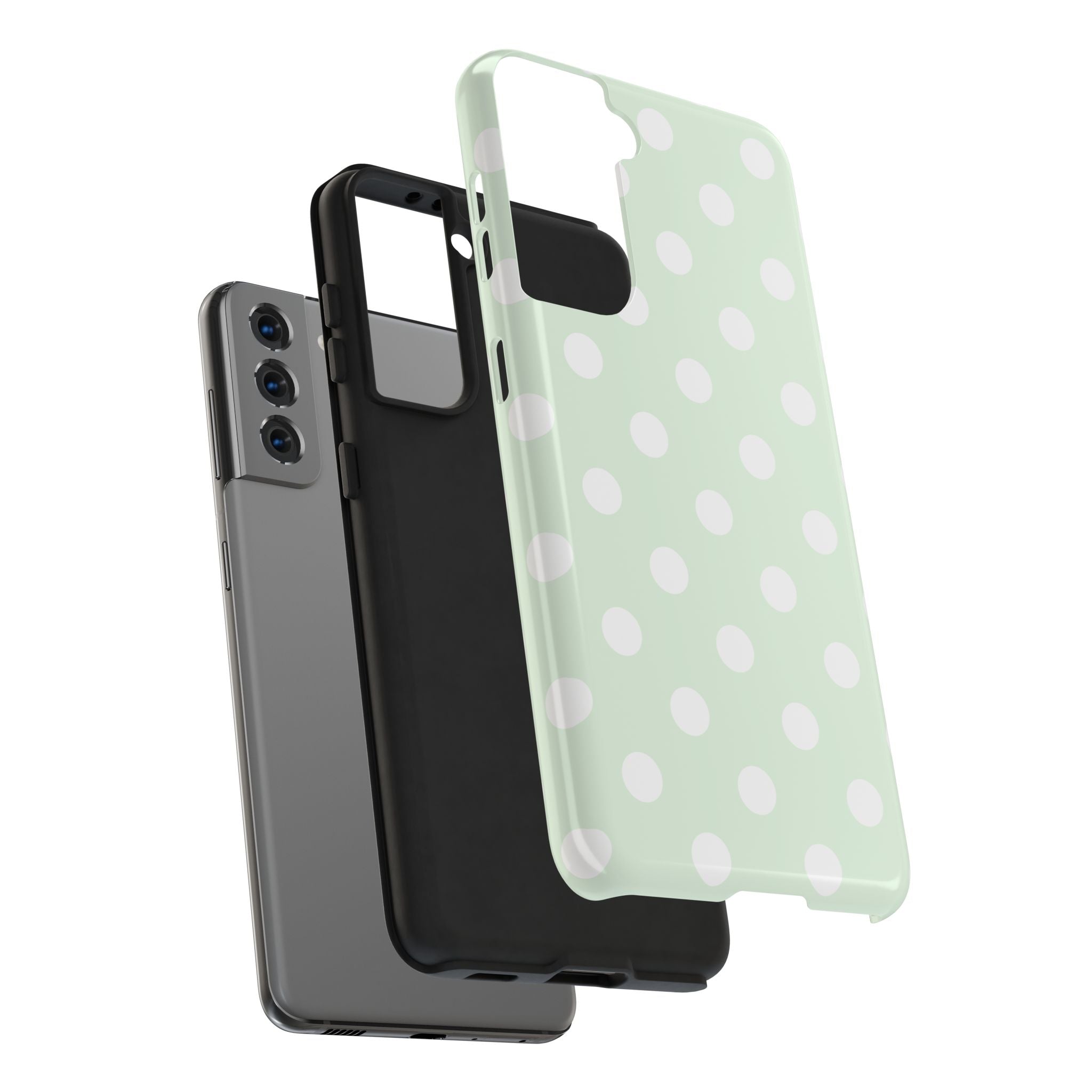 Mint Polka Dot Tough Samsung Case - Pastel Green Protective Phone Cover