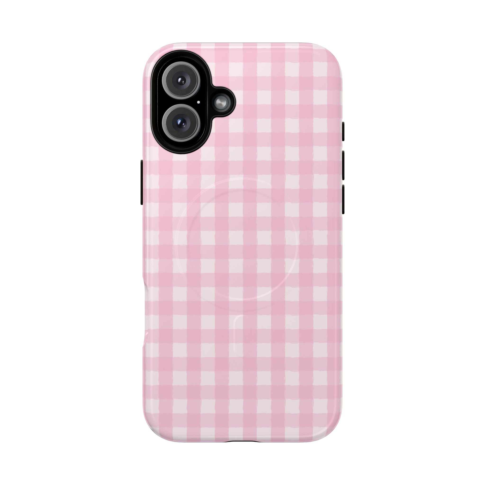 Pink Gingham iPhone Case – MagSafe Compatible