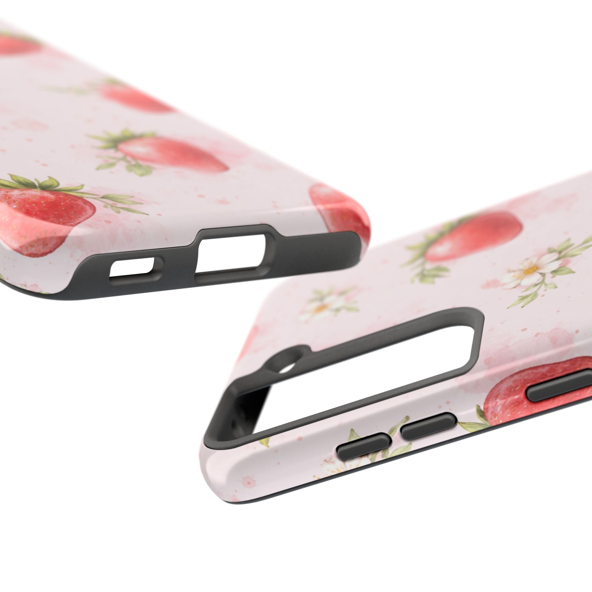 Watercolor Strawberry Tough Phone Case, Sweet Fruit Design