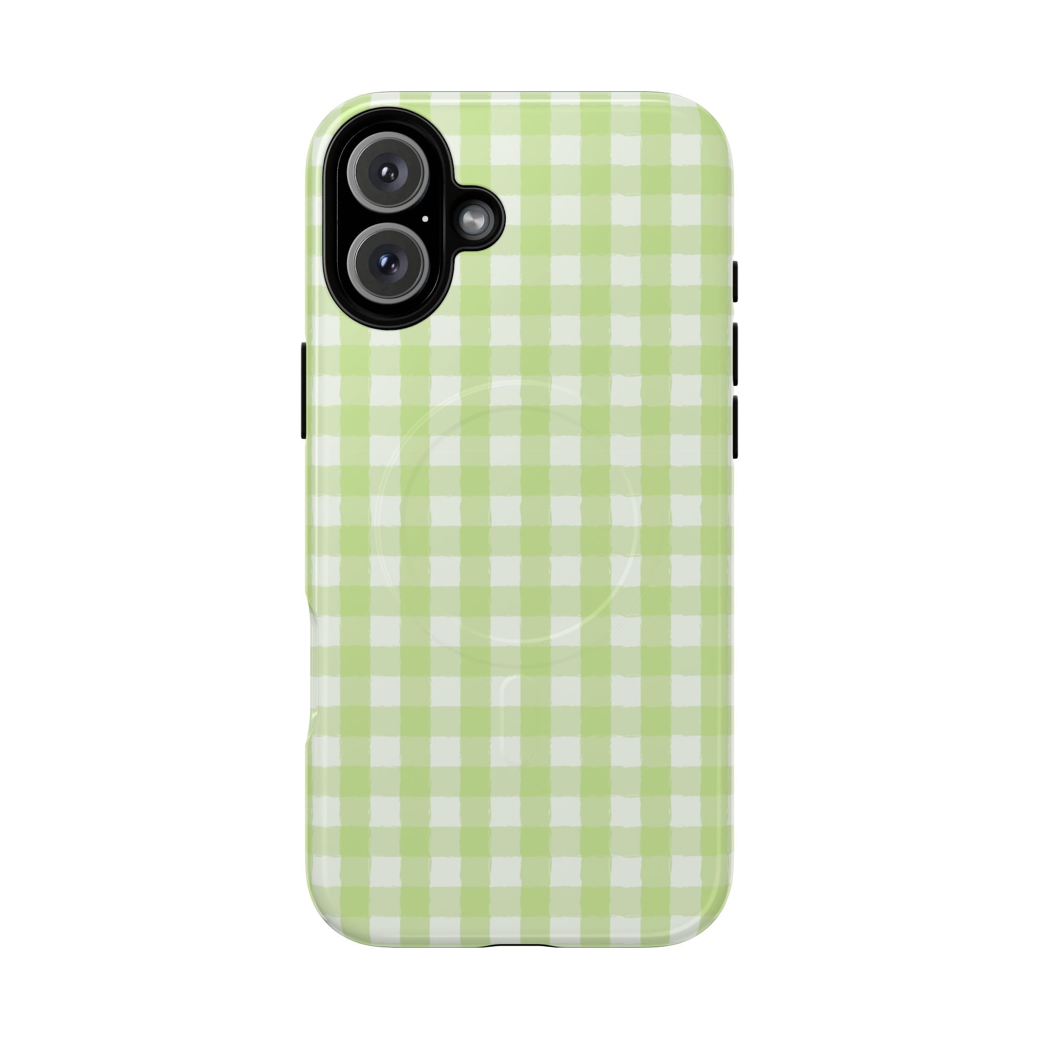 Green Gingham iPhone Case – MagSafe Compatible