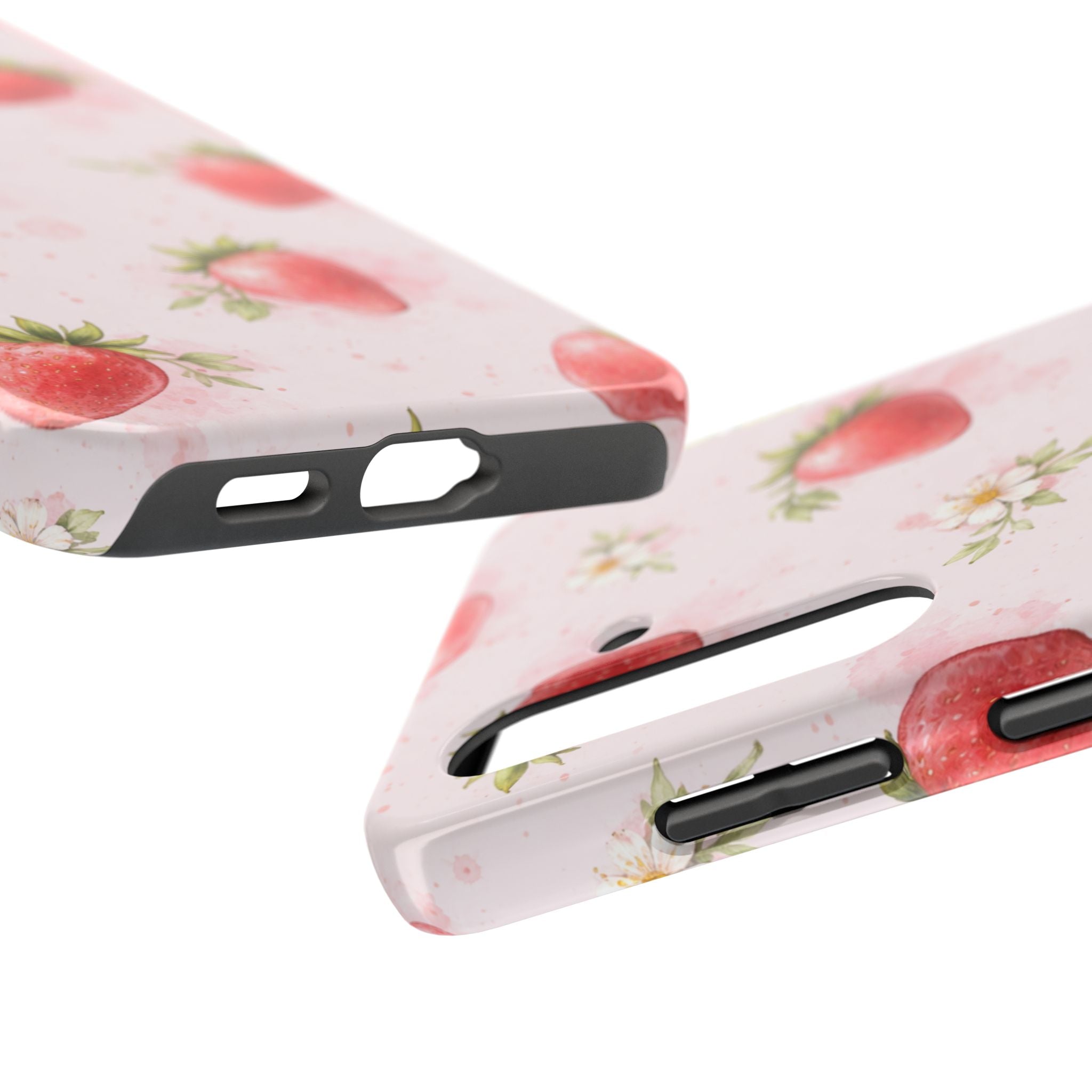 Watercolor Strawberry Tough Phone Case, Sweet Fruit Design