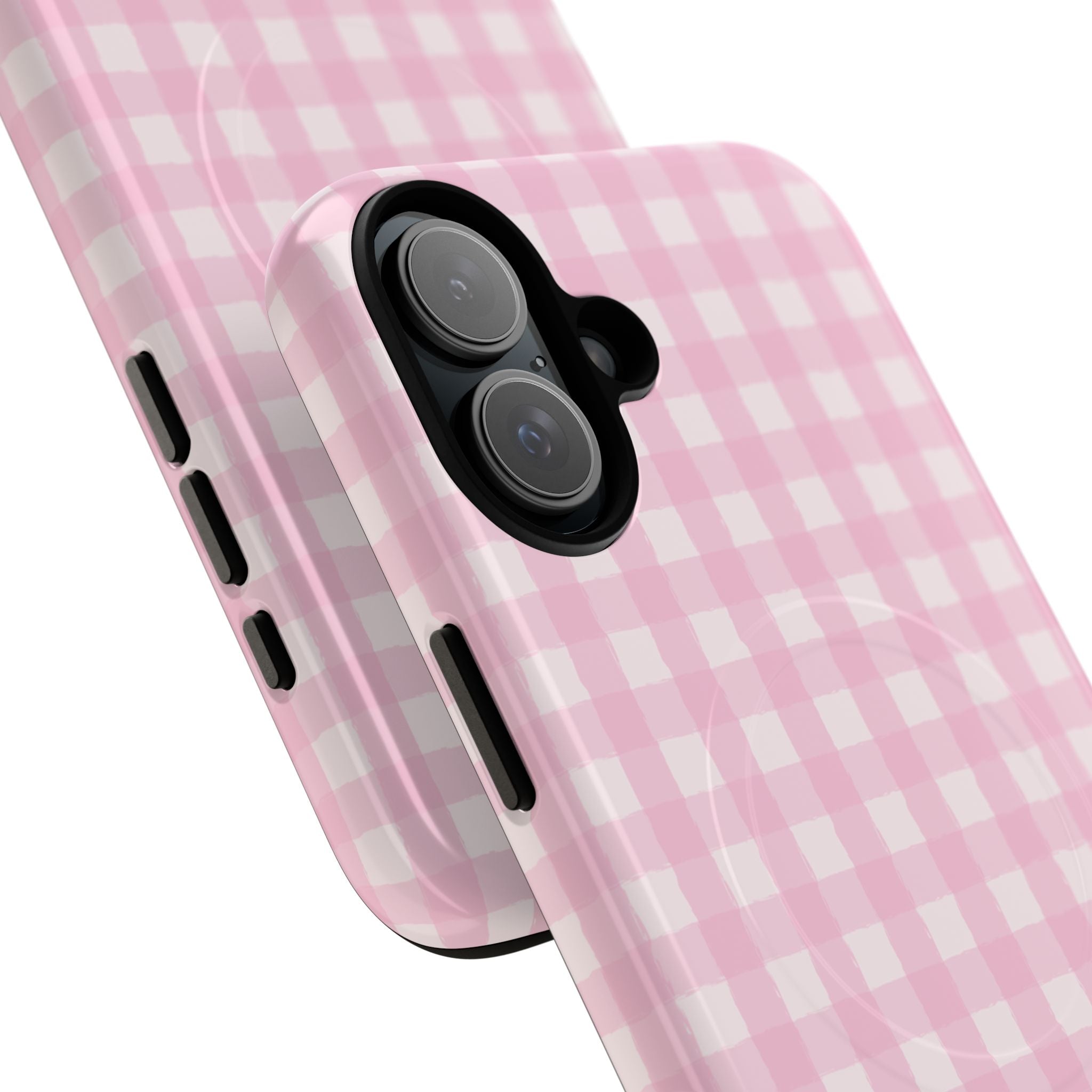 Pink Gingham iPhone Case – MagSafe Compatible