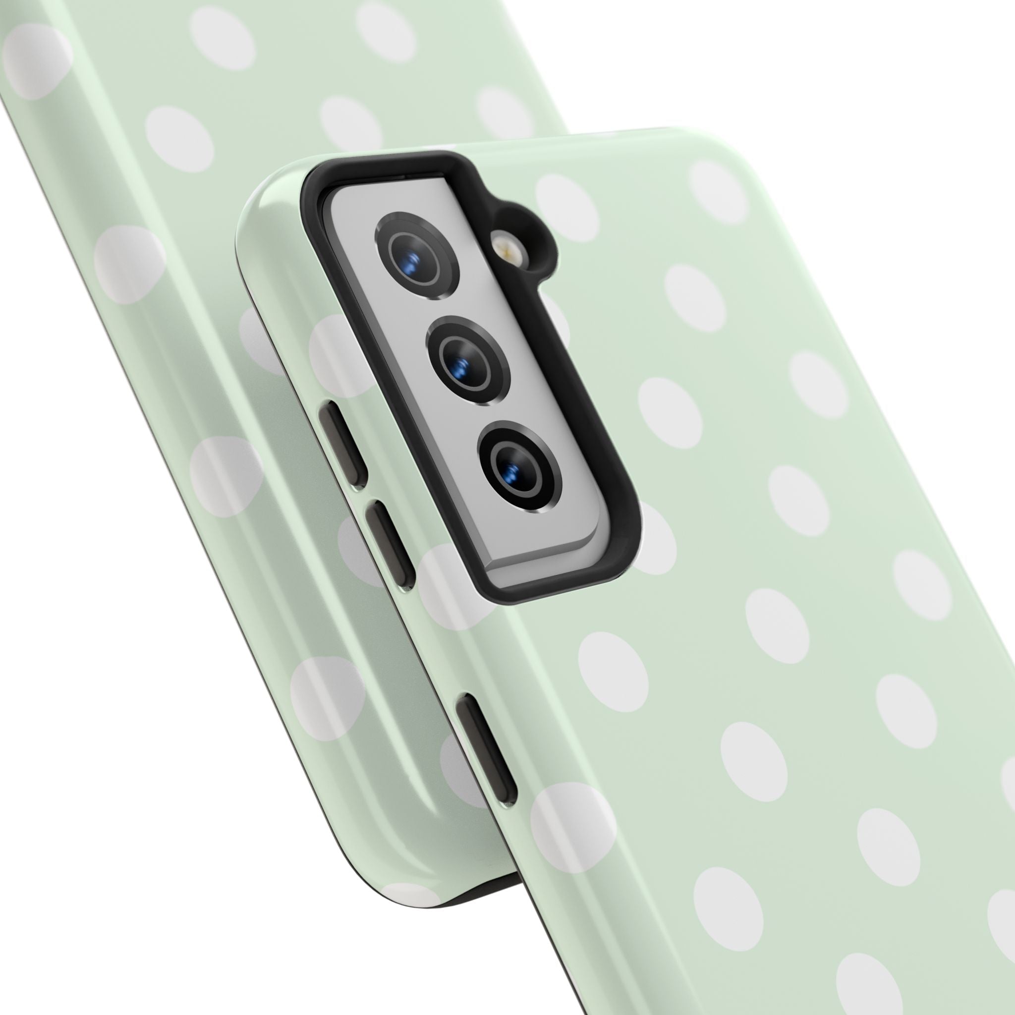 Mint Polka Dot Tough Samsung Case - Pastel Green Protective Phone Cover