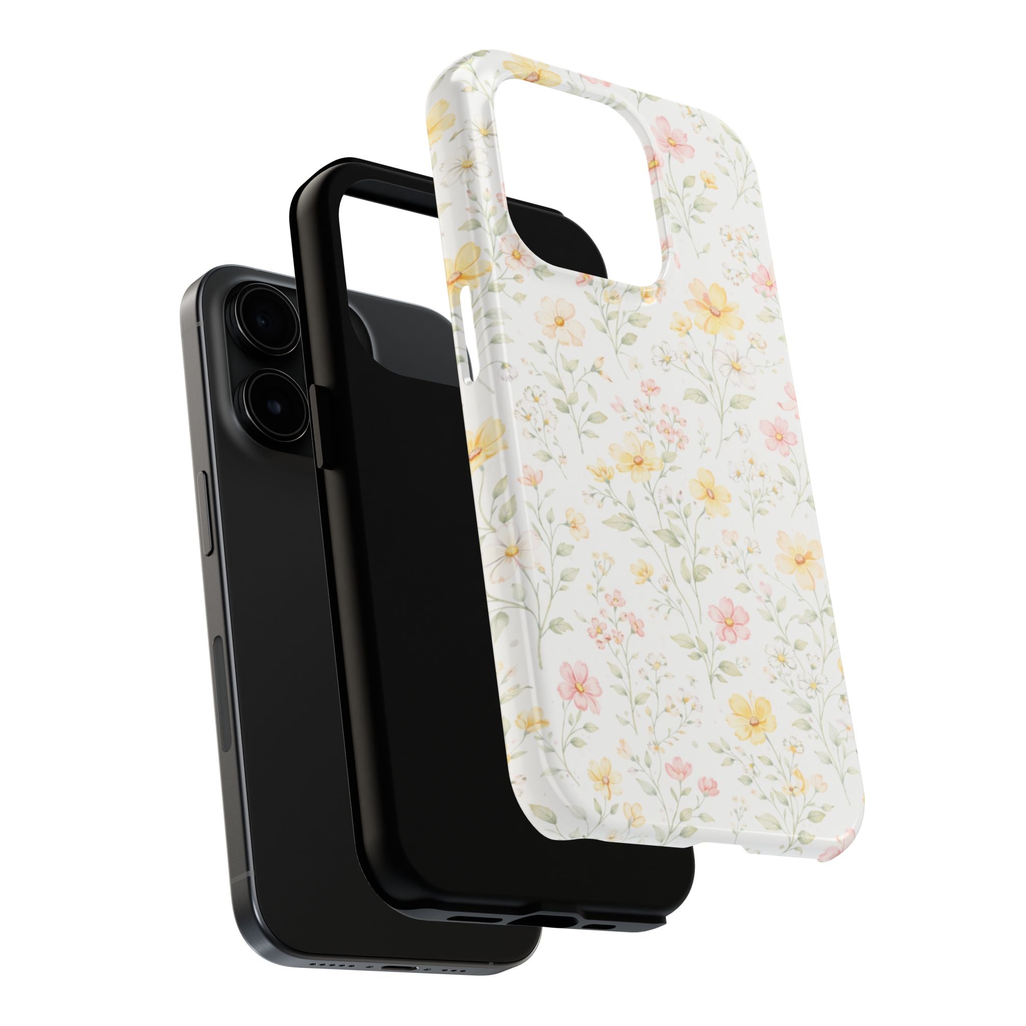 Delicate Pastel Wildflowers Tough Phone Case, Floral Botanical Pattern