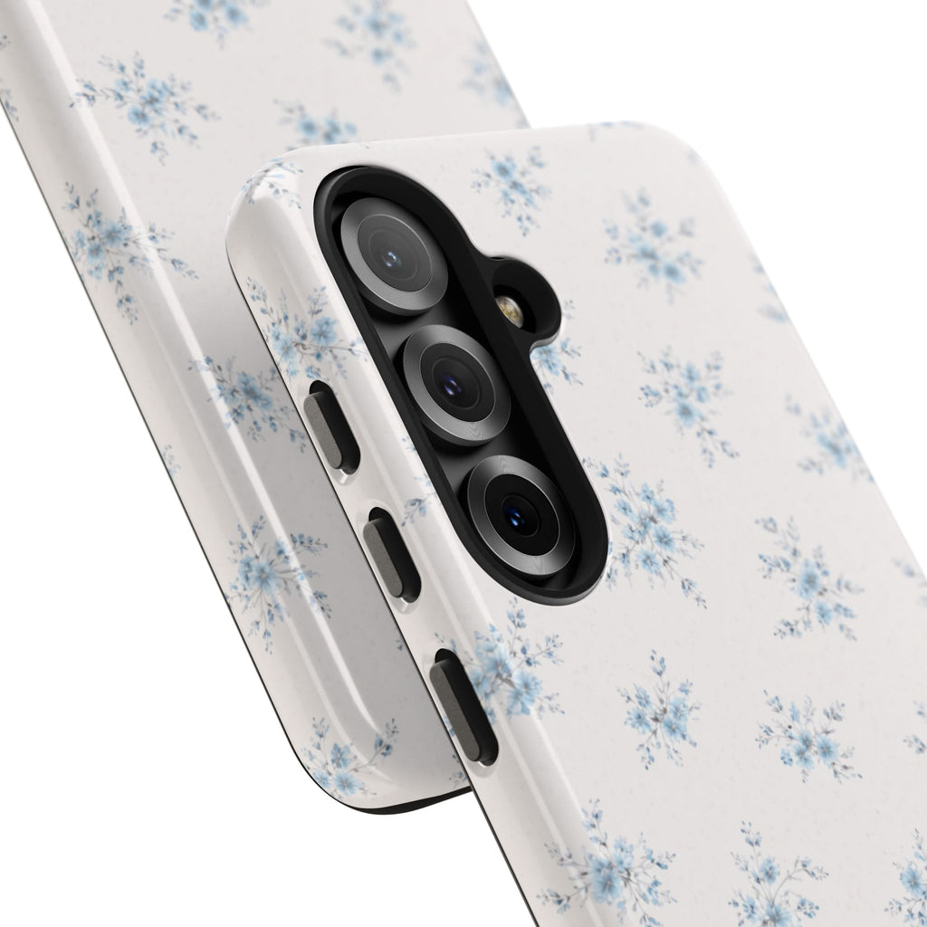 Blue Baby Breath Floral Samsung Galaxy Tough Phone Case, Delicate Botanical Print