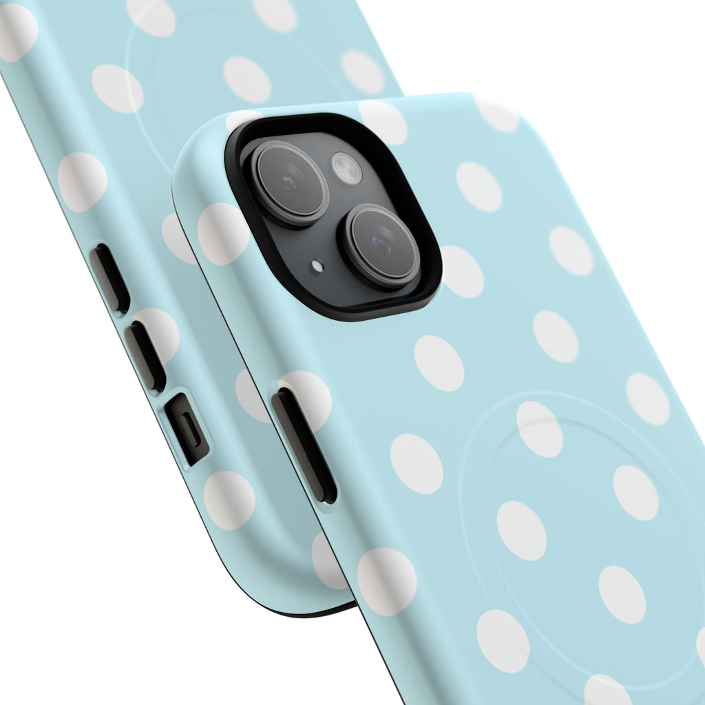 Blue Polka Dot iPhone Case – MagSafe Compatible