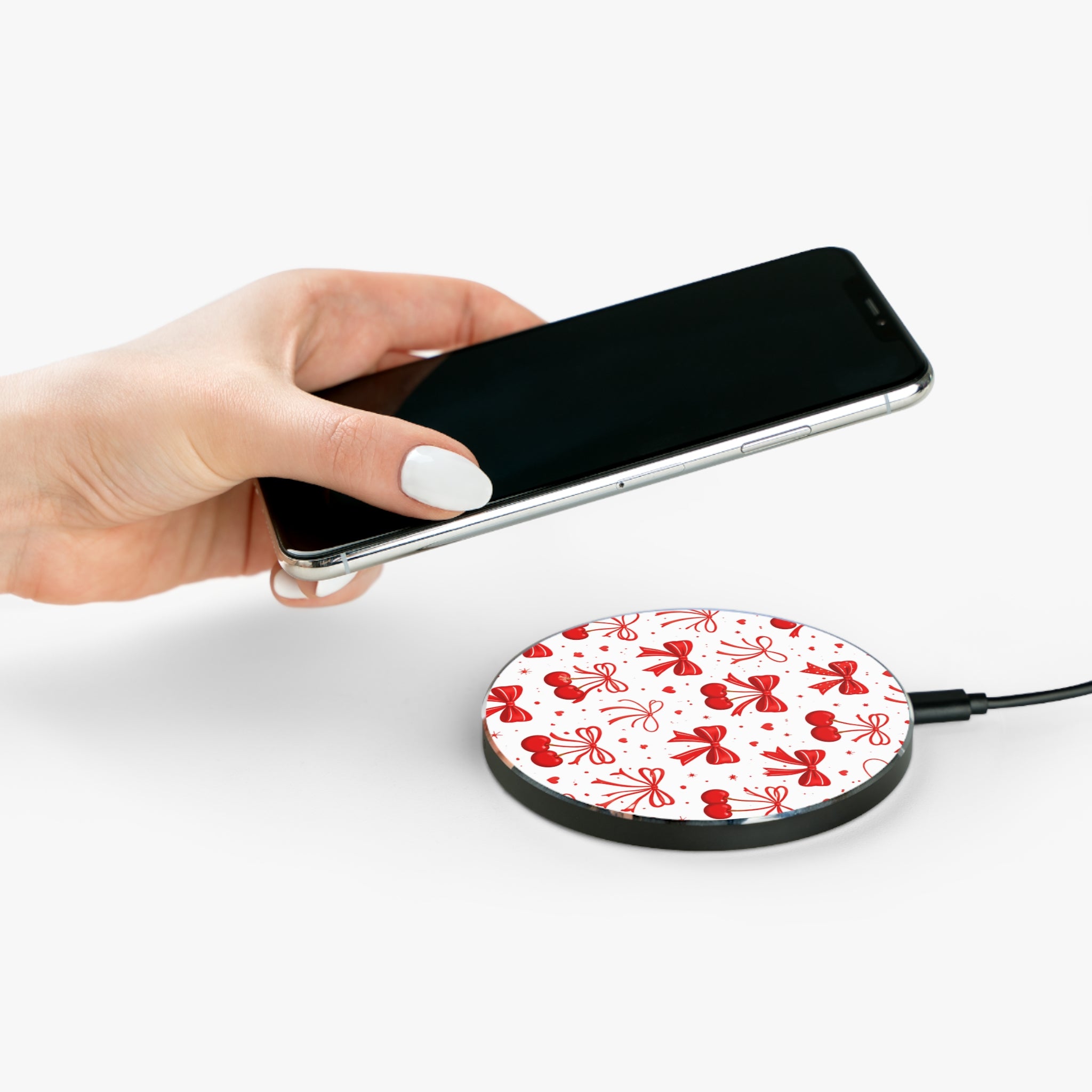 Red Cherry Bow Wireless Charger