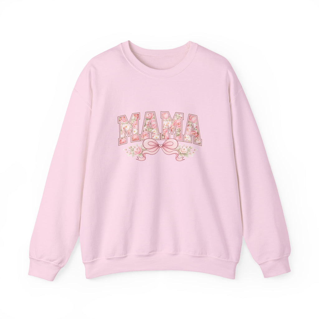 Mama Floral Crewneck Sweatshirt — Pink Floral "MAMA" Gift for Moms