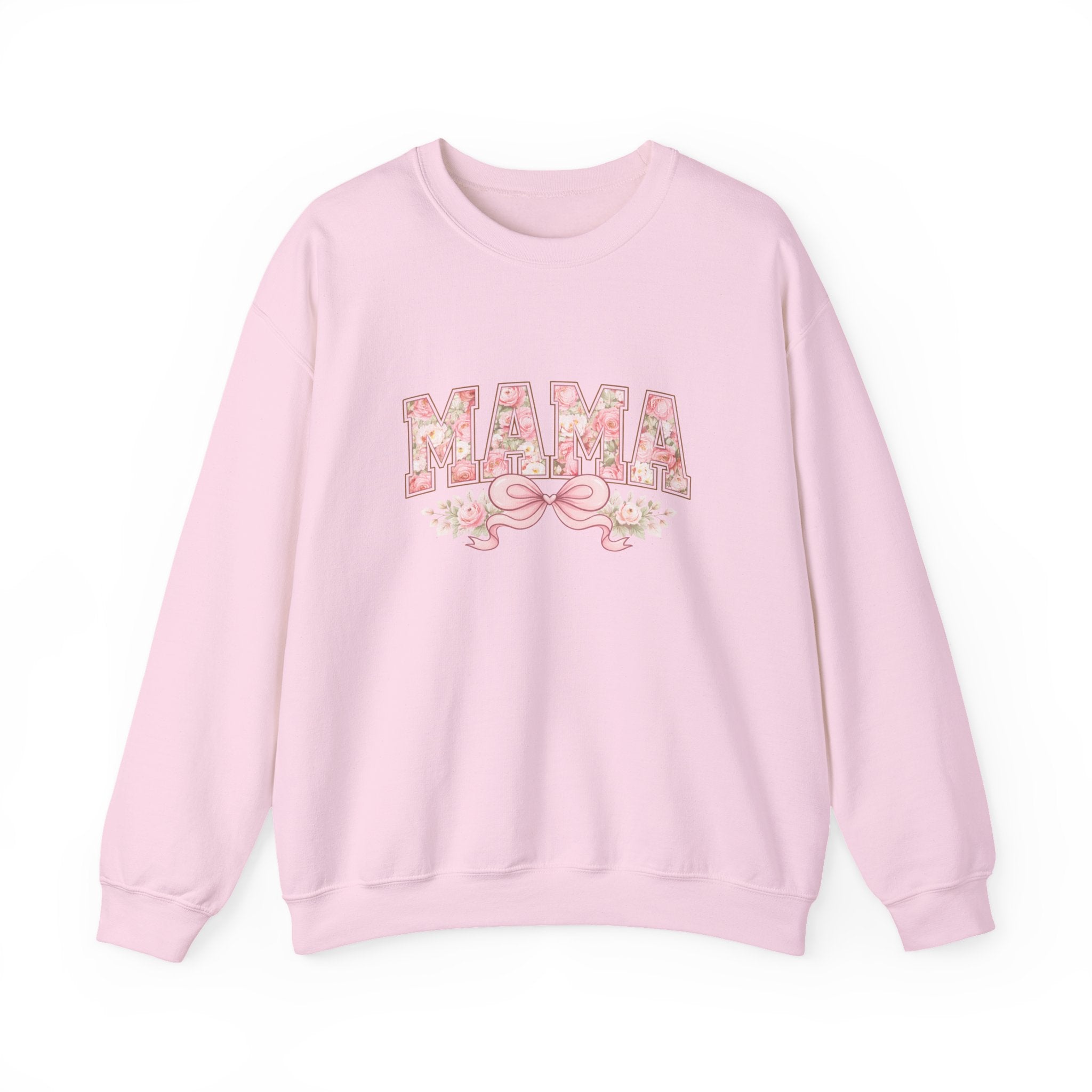 Mama Floral Crewneck Sweatshirt — Pink Floral "MAMA" Gift for Moms
