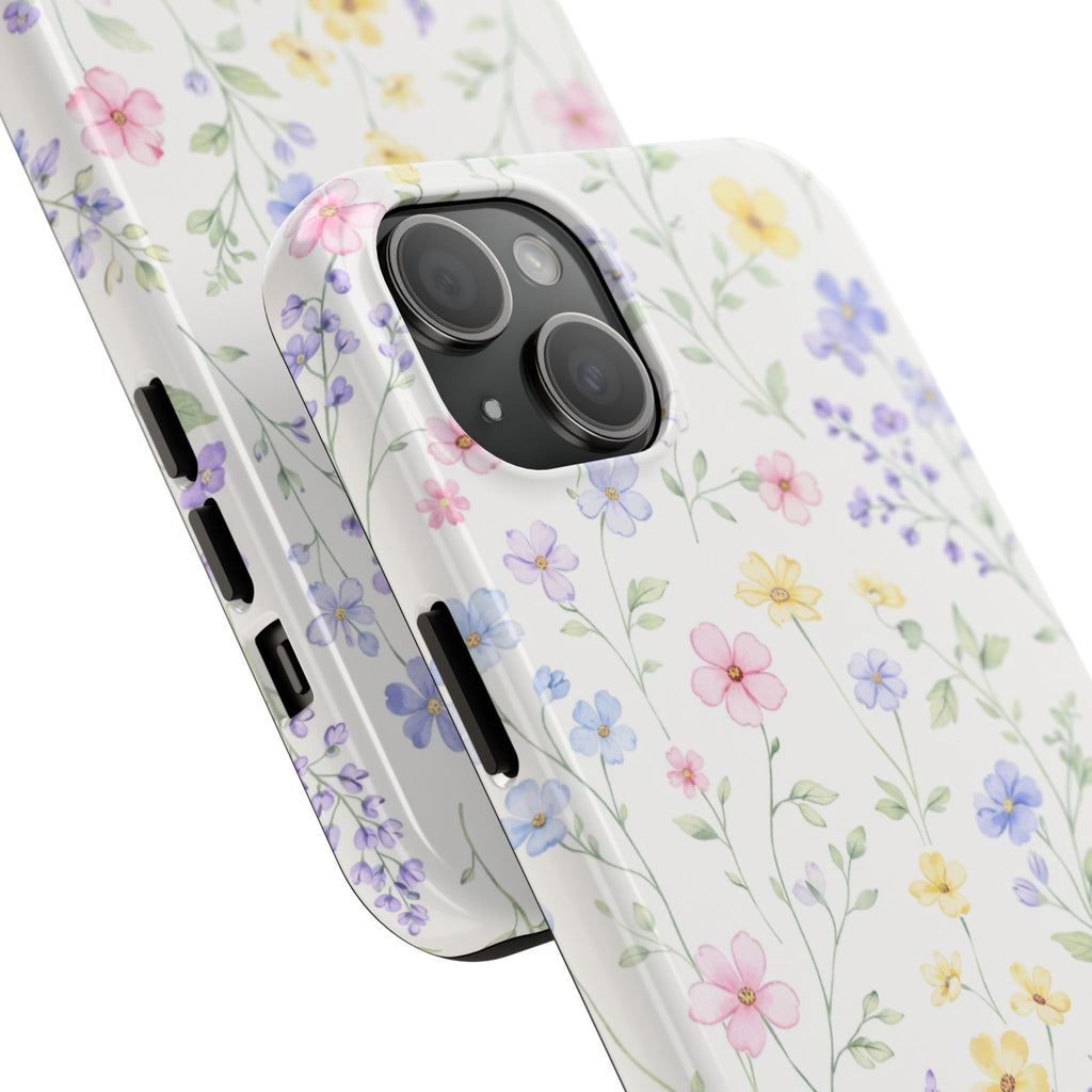 Watercolor Wildflowers Tough iPhone Case | Pastel Floral iPhone Case