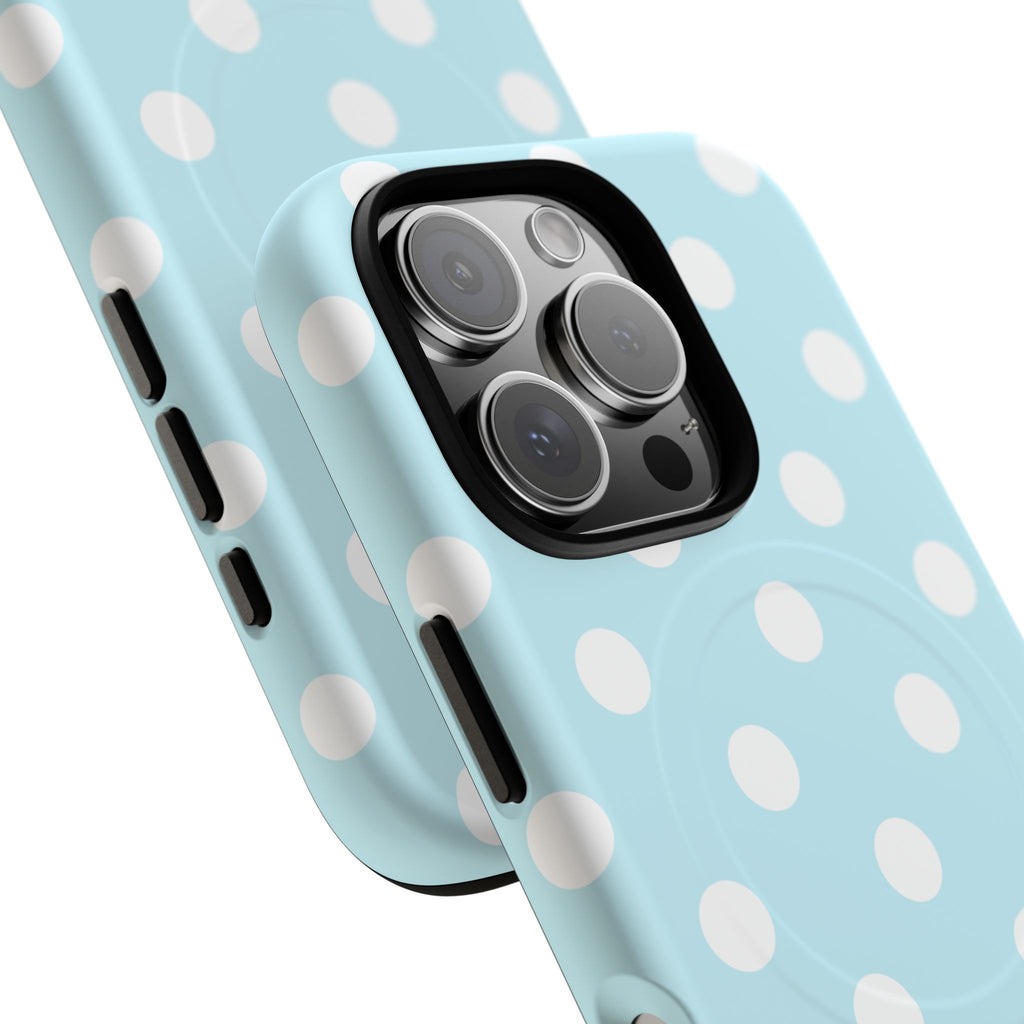 Blue Polka Dot iPhone Case – MagSafe Compatible