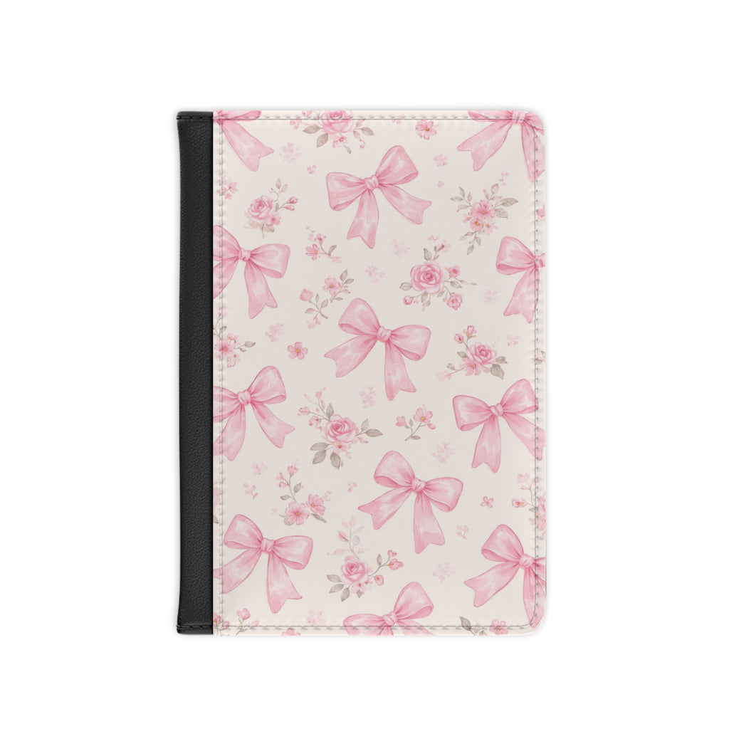 Pink Watercolor Bows Passport Cover
